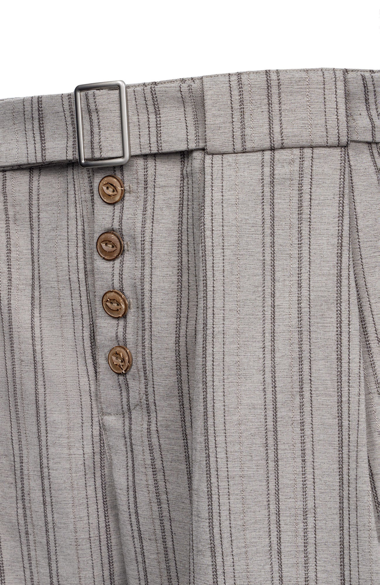 CATSSTAC Button-Closure Striped Double-Pleat Trousers, premium urban and streetwear designers apparel on PROJECTISR.com, CATSSTAC