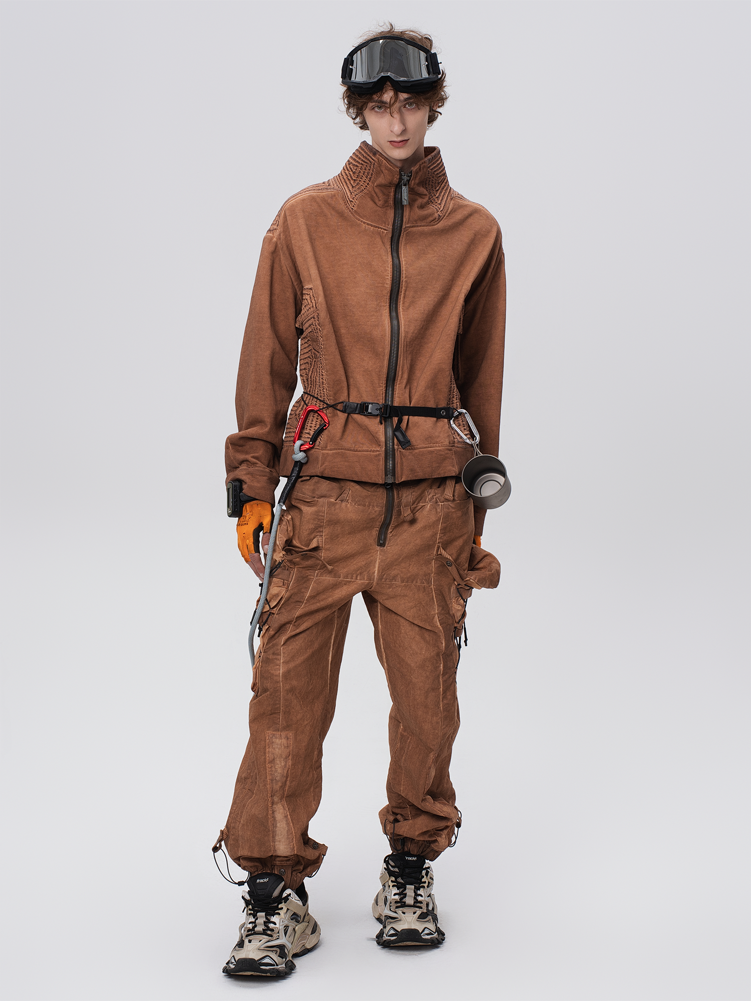 STEAM Washed Multi-Pocket Detachable Waist Bag Cargo Pants