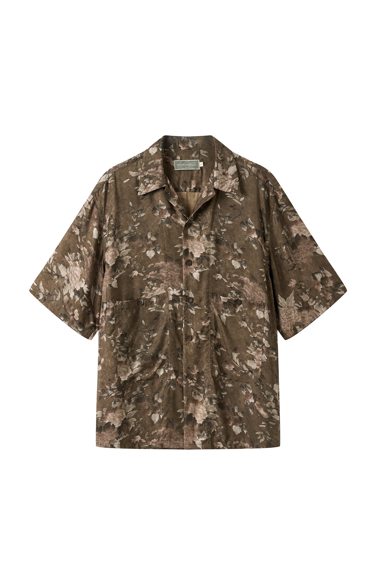 MOITIEDEPETALE Retro Vine Cupro-Blend Half Shirt