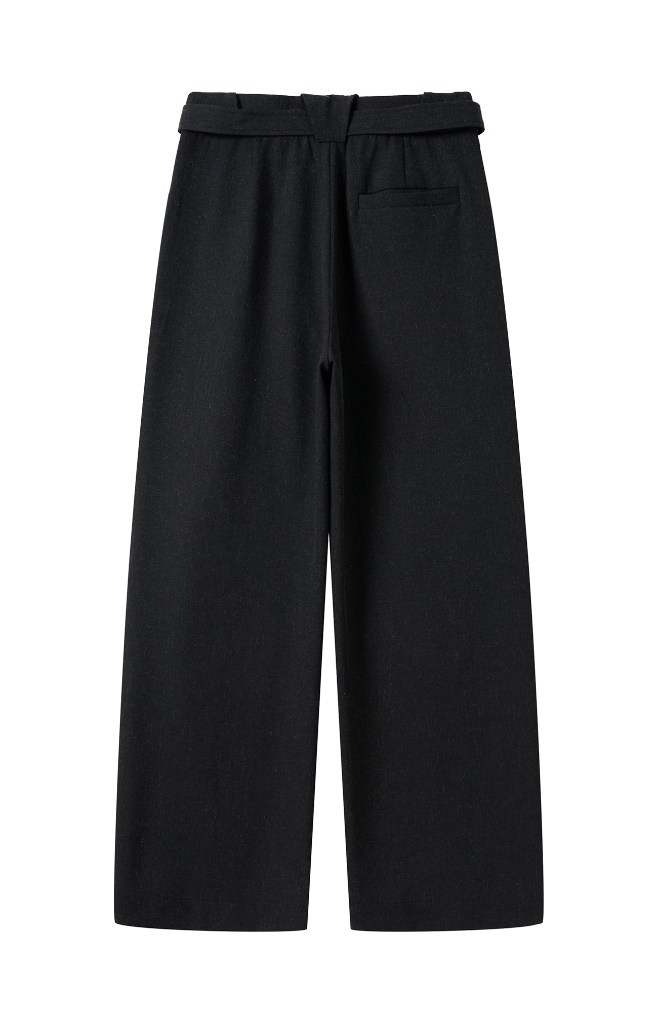 MOITIEDEPETALE Linen-Blend Wrap Belt Curved-Leg Trousers