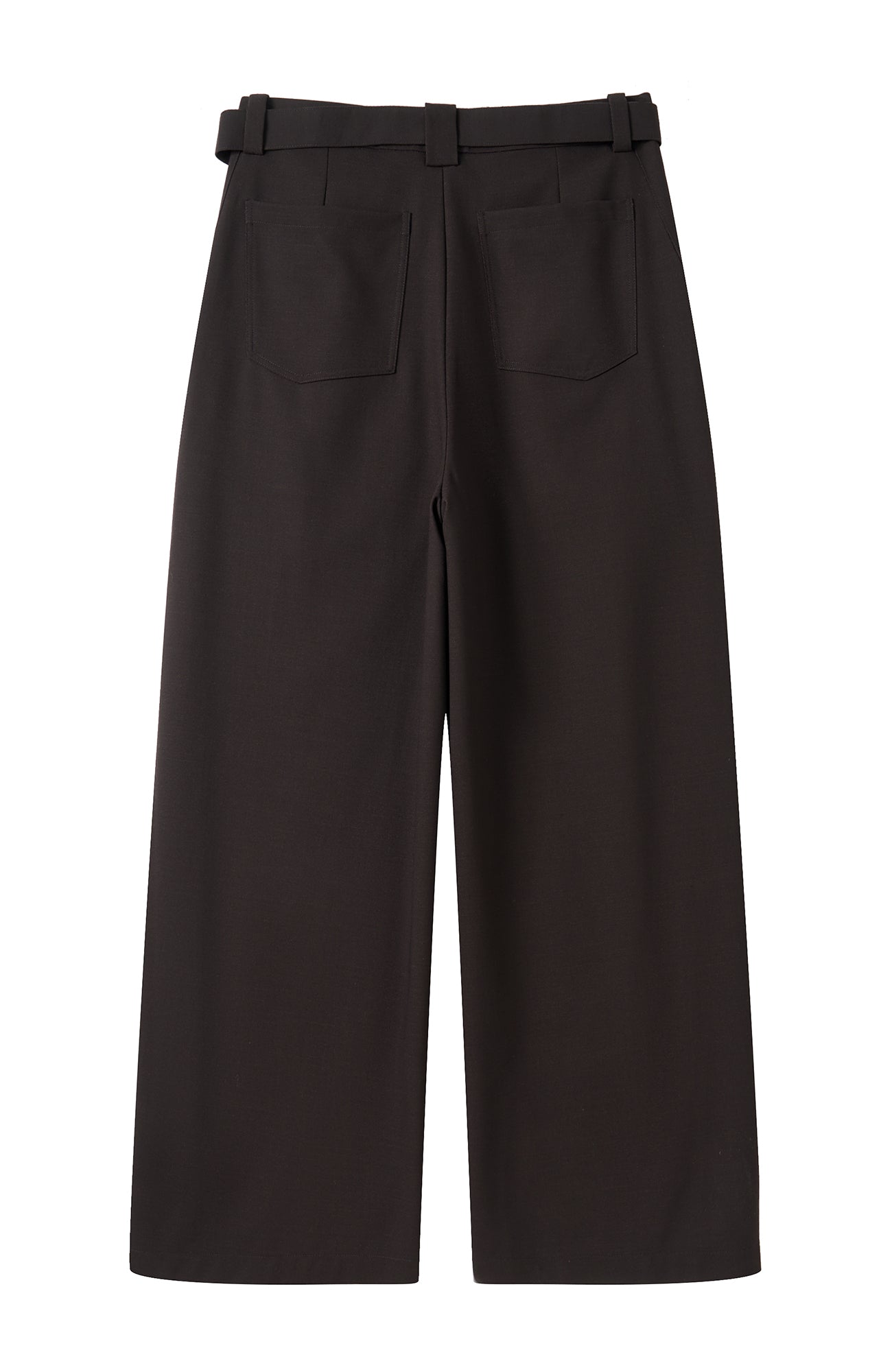 MOITIEDEPETALE Minimal Wrap Belt Curved-Leg Trousers