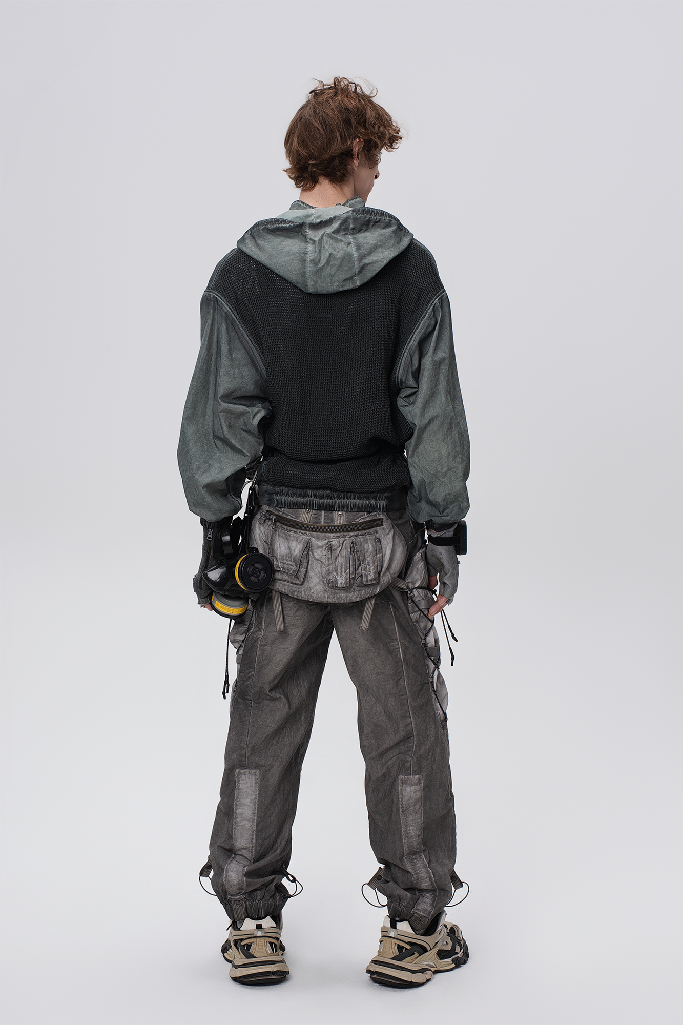 STEAM Washed Multi-Pocket Detachable Waist Bag Cargo Pants