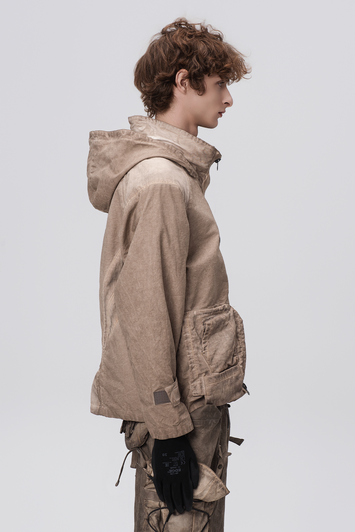 STEAM Distressed Paneled Hooded Jacket