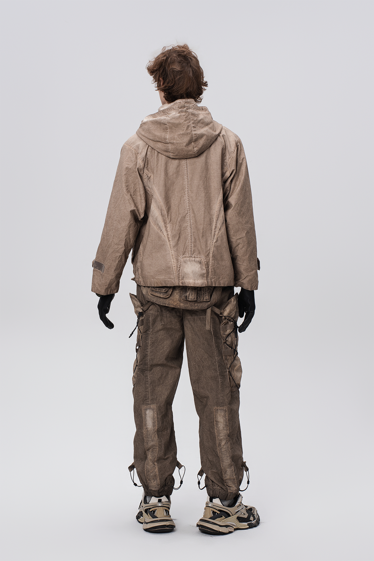STEAM Distressed Paneled Hooded Jacket