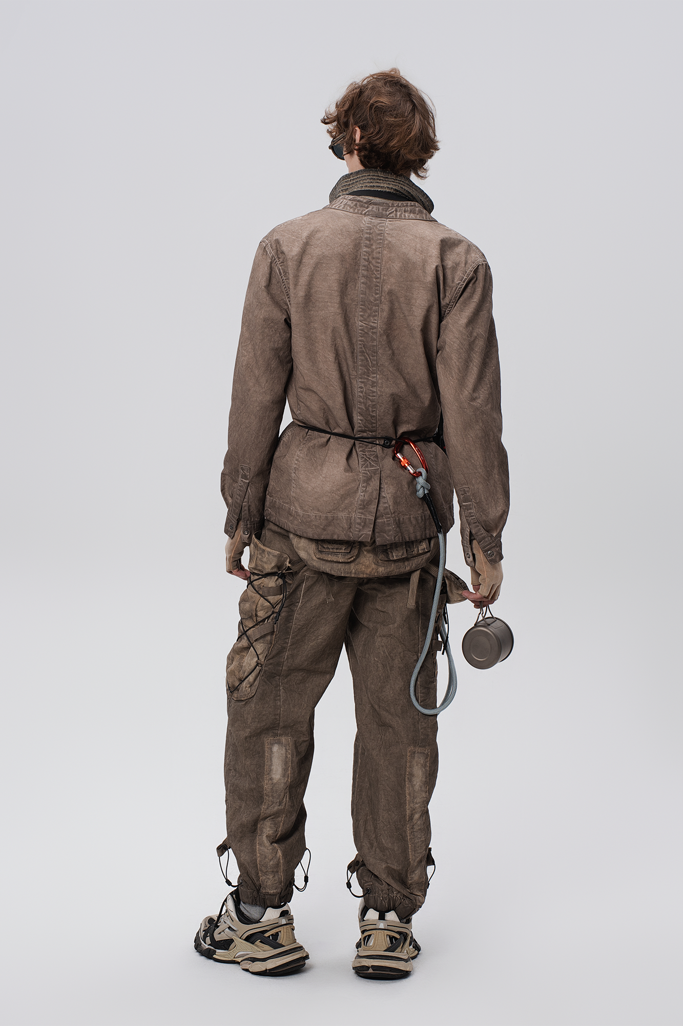 STEAM Washed Multi-Pocket Detachable Waist Bag Cargo Pants
