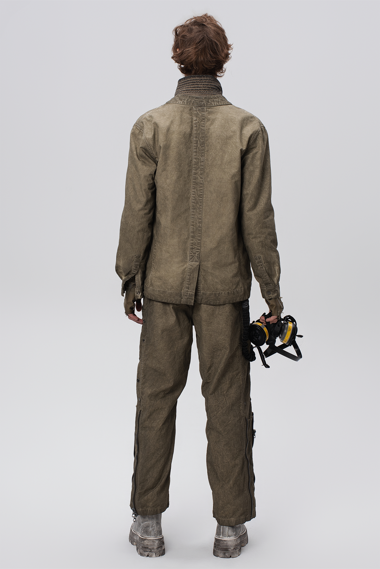 STEAM Distressed Mesh-Knee Multi-Pocket Straight-Leg Cargo Pants