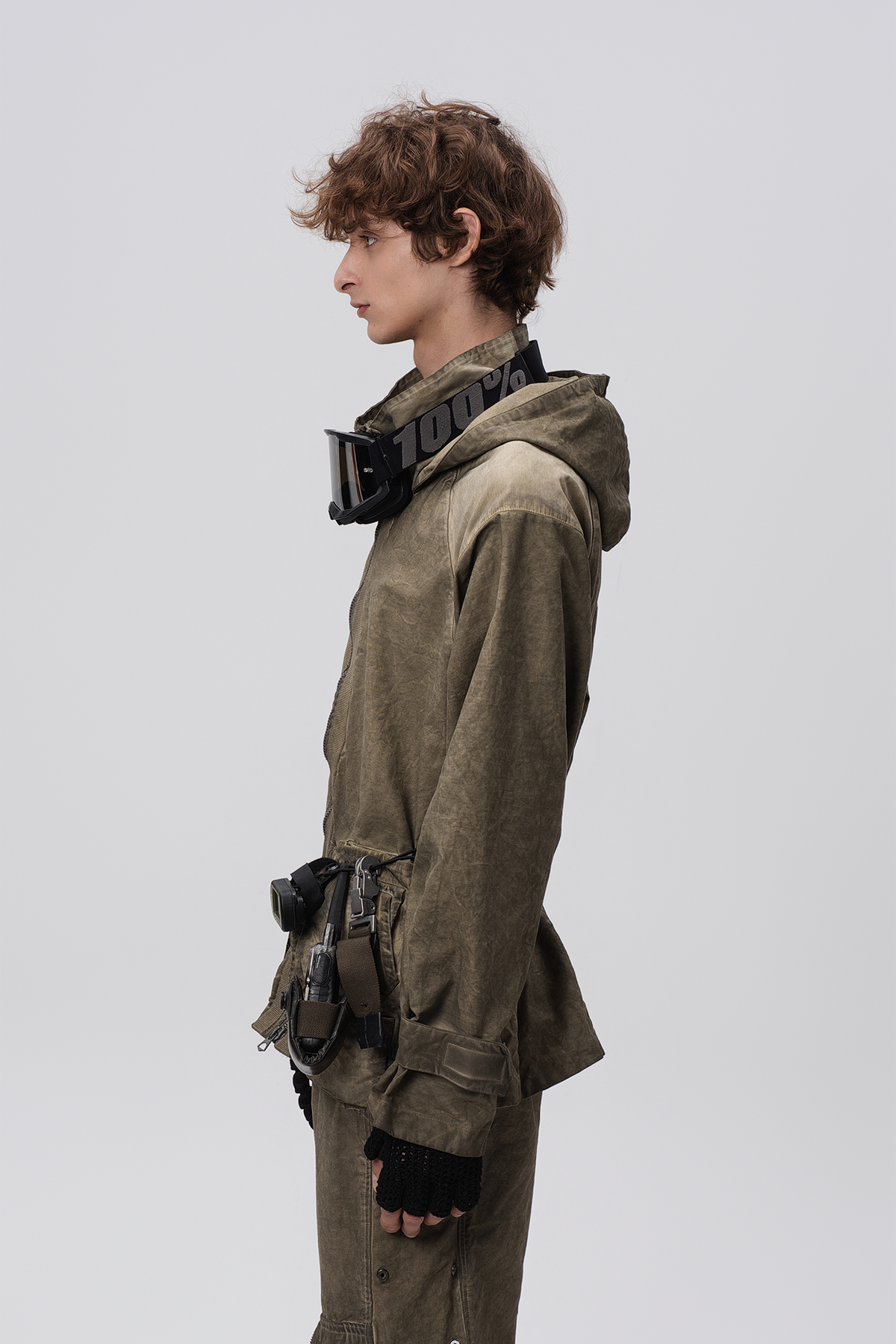 STEAM Distressed Paneled Hooded Jacket