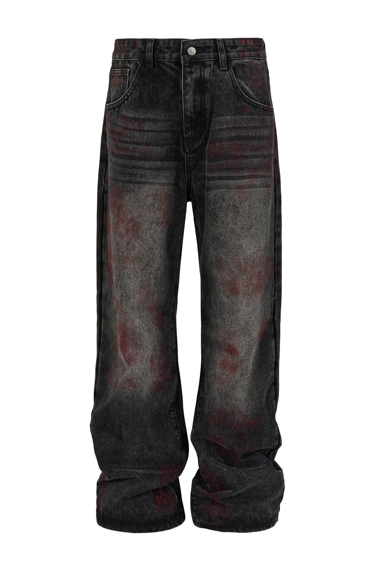 SAVAGEGROWTHWORLD Distressed Blood-Splatter Jeans