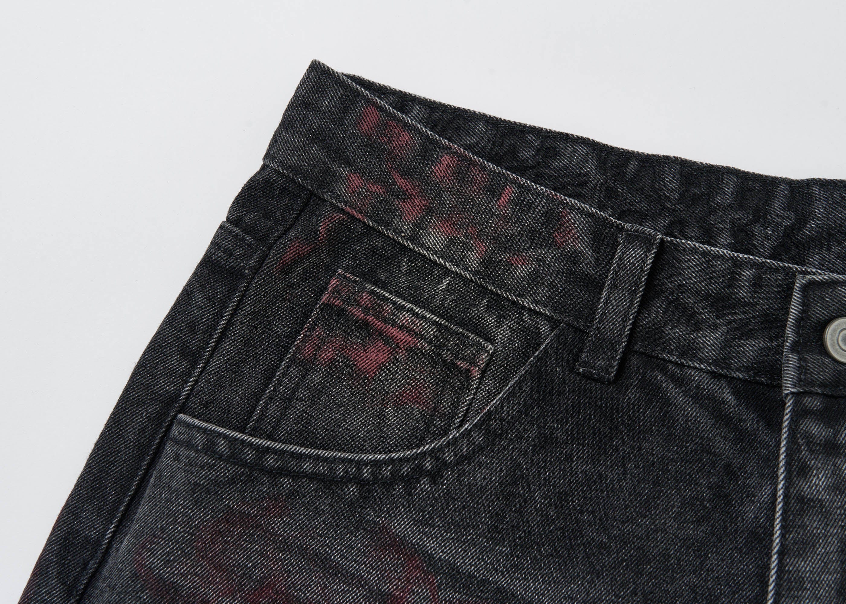 SAVAGEGROWTHWORLD Distressed Blood-Splatter Jeans