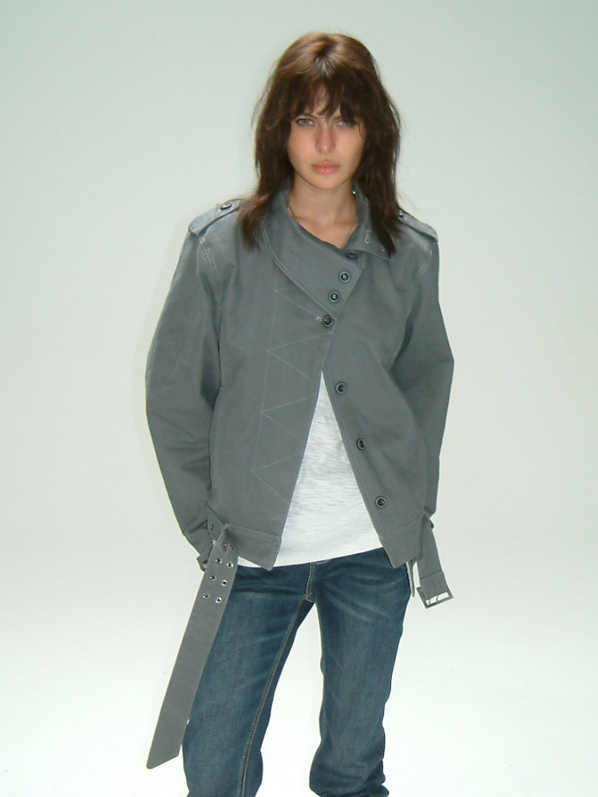 TRECLUB Retro Belted Eyelet Lapel Cotton-Padded Jacket, premium urban and streetwear designers apparel on PROJECTISR.com, TRECLUB