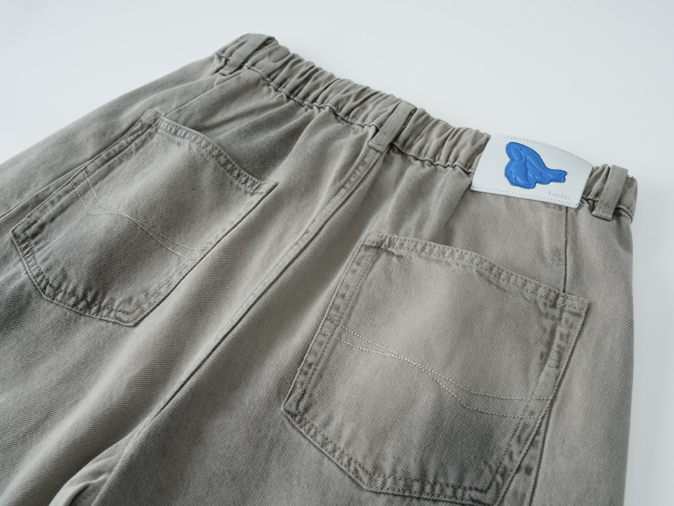 OVERLAPS Washed Drawstring Wide-Leg Jeans, premium urban and streetwear designers apparel on PROJECTISR.com, OVERLAPS
