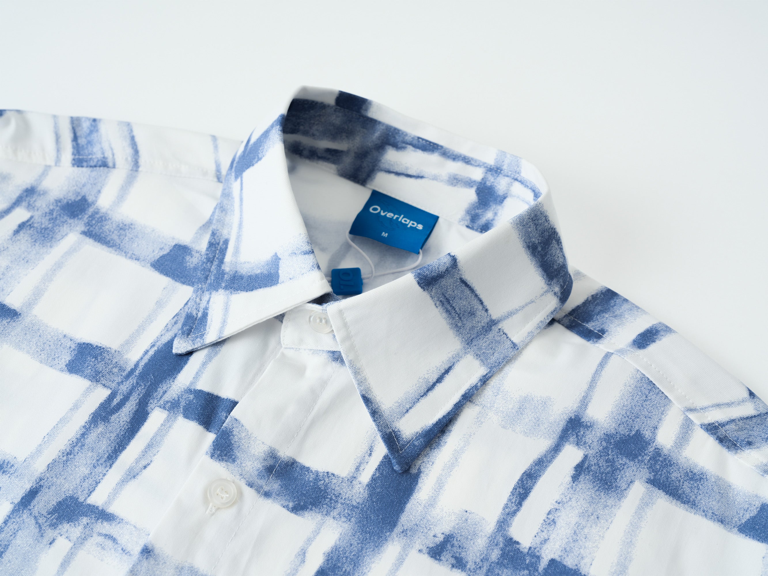OVERLAPS Brush-Paint Grid Oversized Shirt, premium urban and streetwear designers apparel on PROJECTISR.com, OVERLAPS