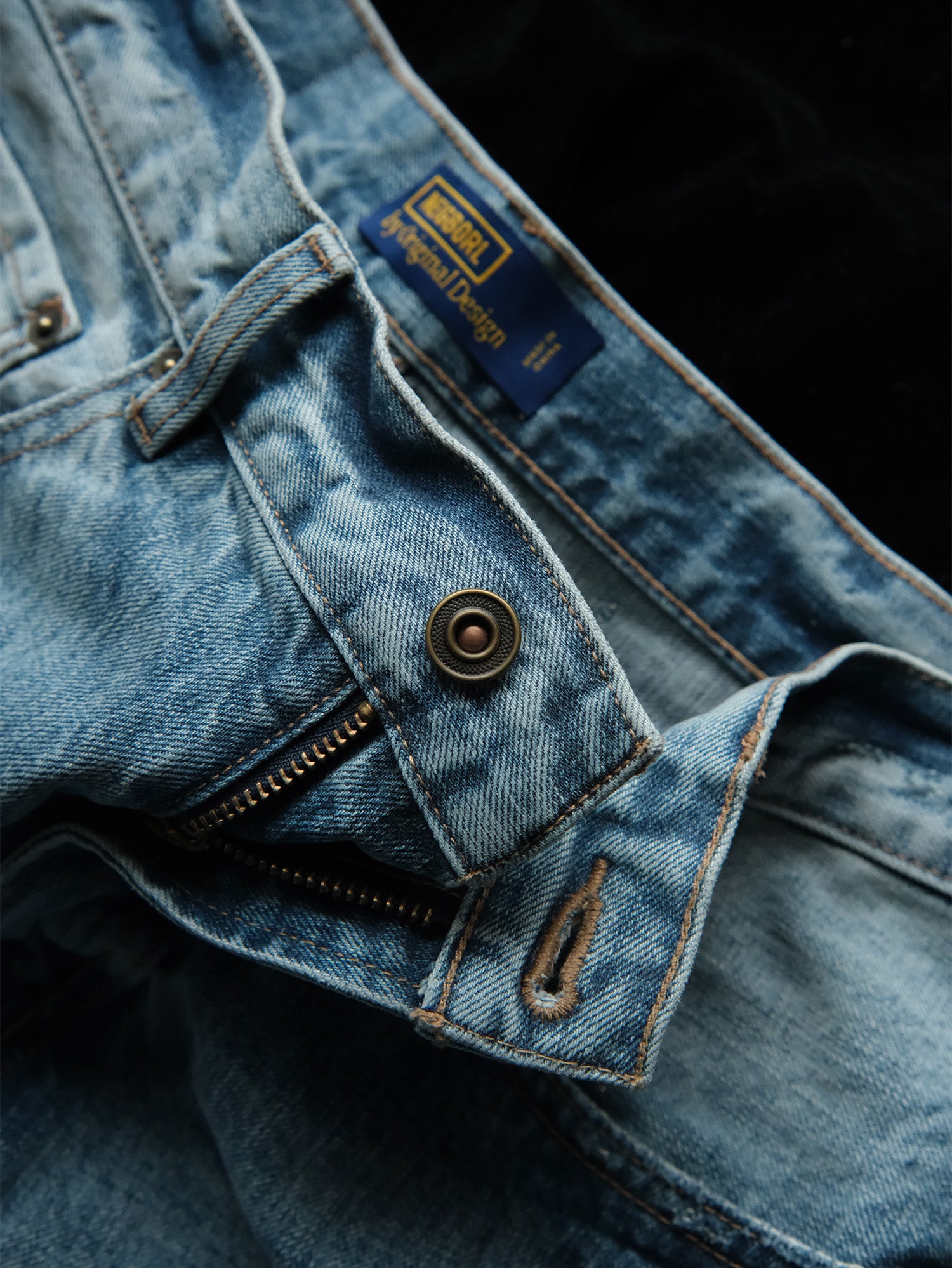 NEIGBORL Washed Distressed Straight-Leg Jeans, premium urban and streetwear designers apparel on PROJECTISR.com, NEIGBORL