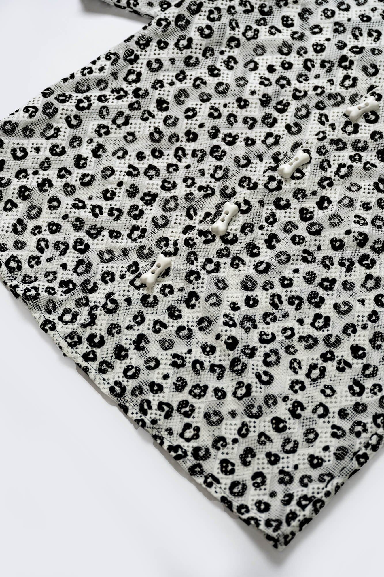 KADAKADA Leopard Lace Bone-Button Shirt