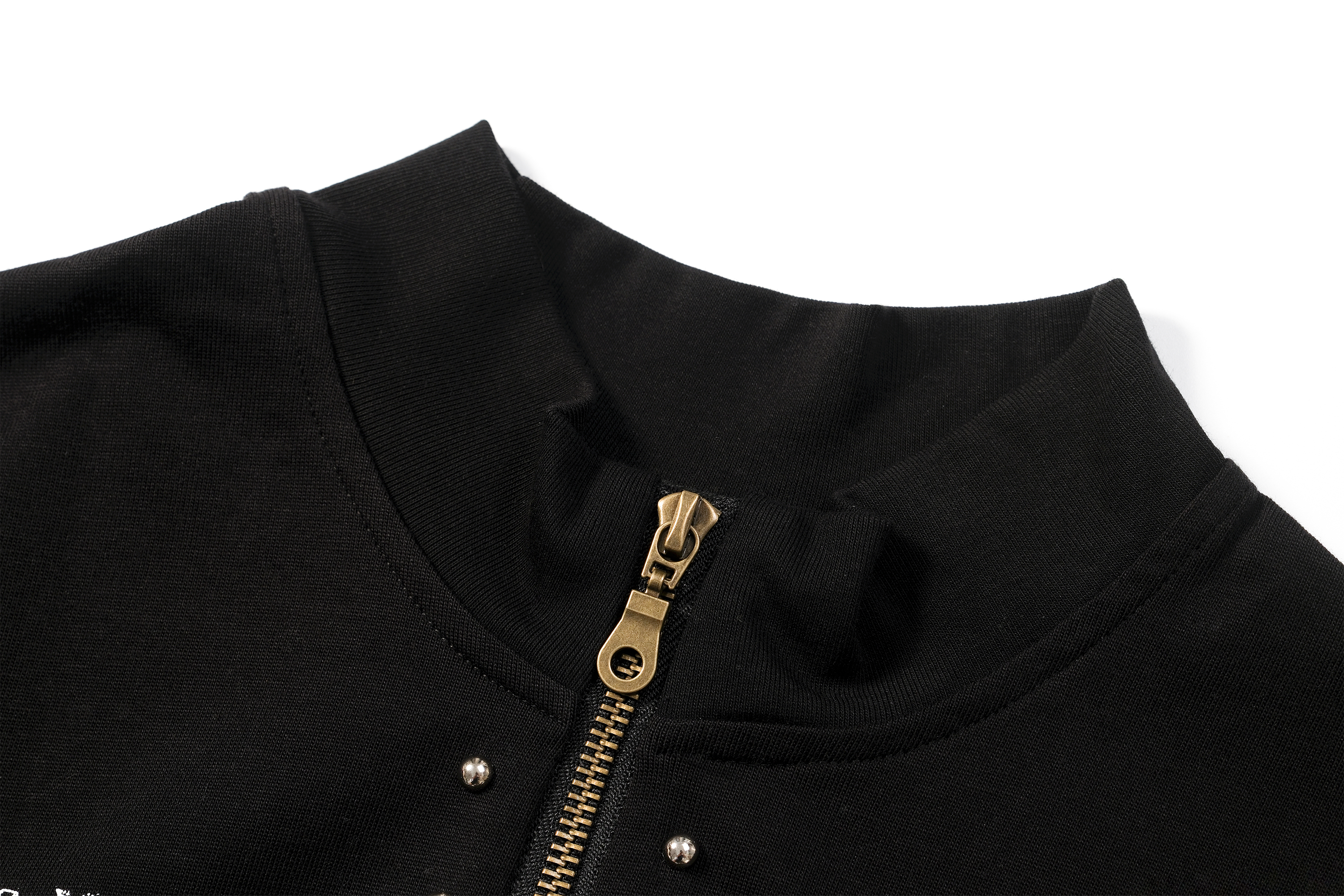 DREAM BAND Punk Note Graphic Stand-Collar Fitted T-Shirt