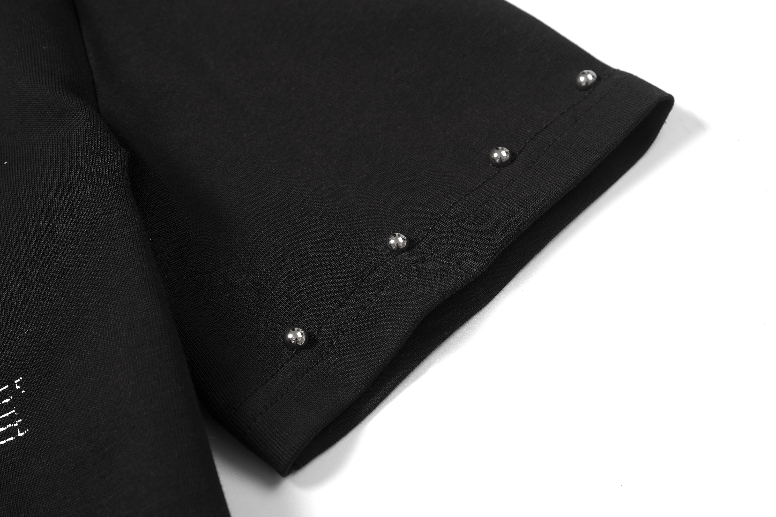 DREAM BAND Punk Note Graphic Stand-Collar Fitted T-Shirt