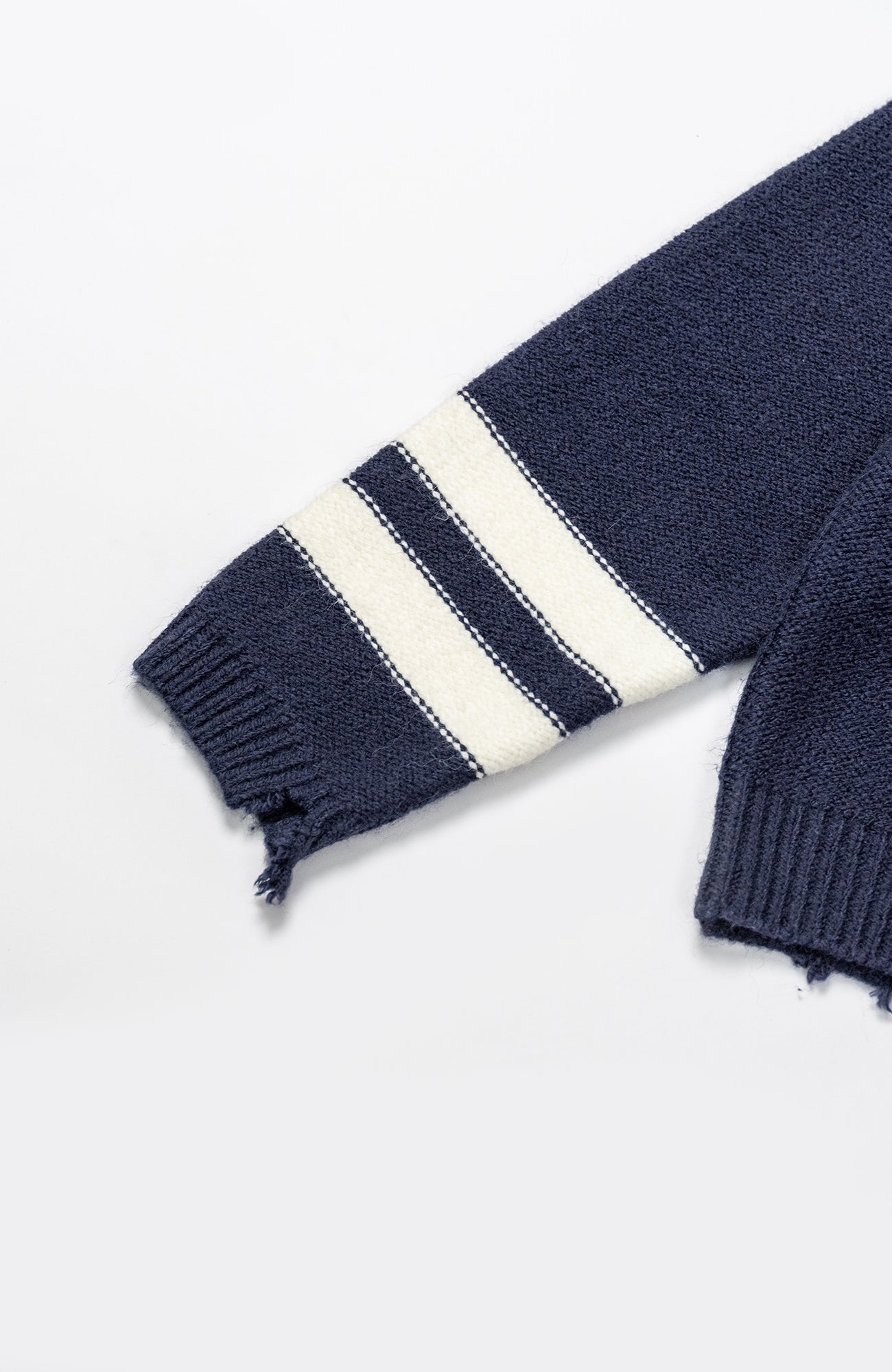 KADAKADA Lace-Neck Distressed Oversized Sweater