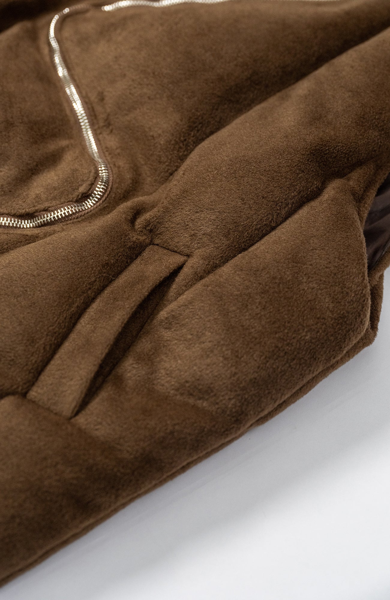 KADAKADA Curved Zip Suede-Puff Vest