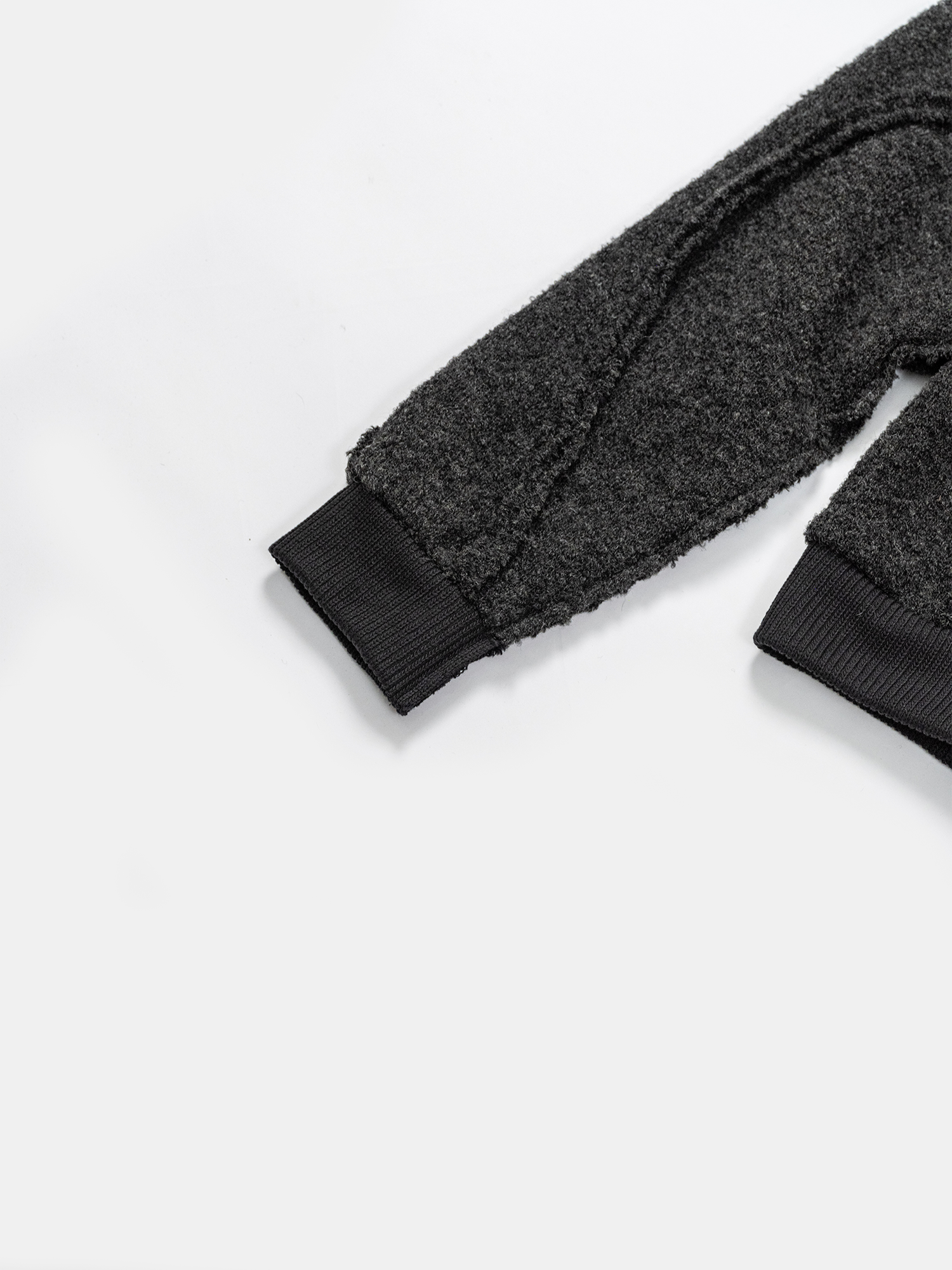 KADAKADA Wooly Raw-Stitch Panel Hooded Jacket