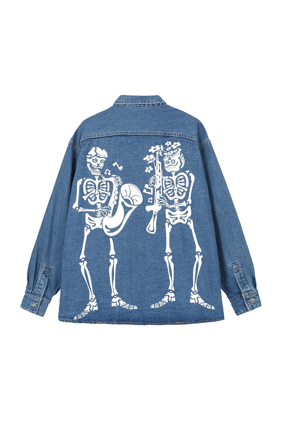 WCC Multi-Pockets Musical Skeletons Denim Jacket, premium urban and streetwear designers apparel on PROJECTISR.com, WCC