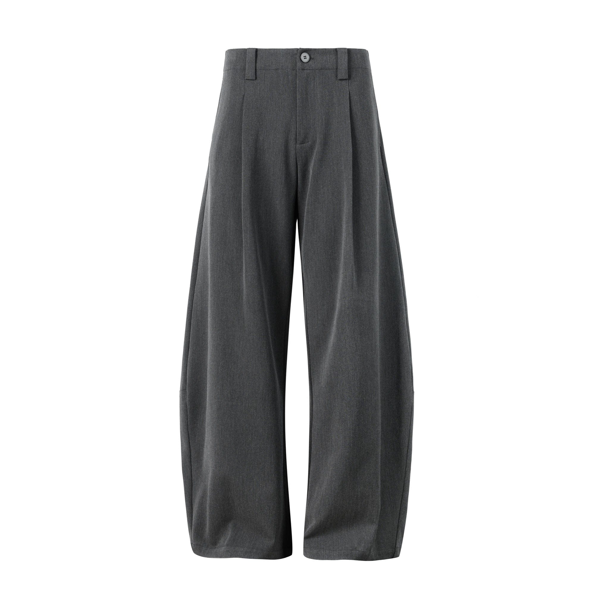 OKAYTHXBYE Pleated Curved Wide-Leg Trousers