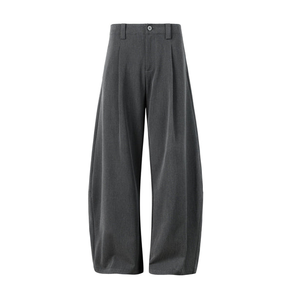OKAYTHXBYE Pleated Curved Wide-Leg Trousers