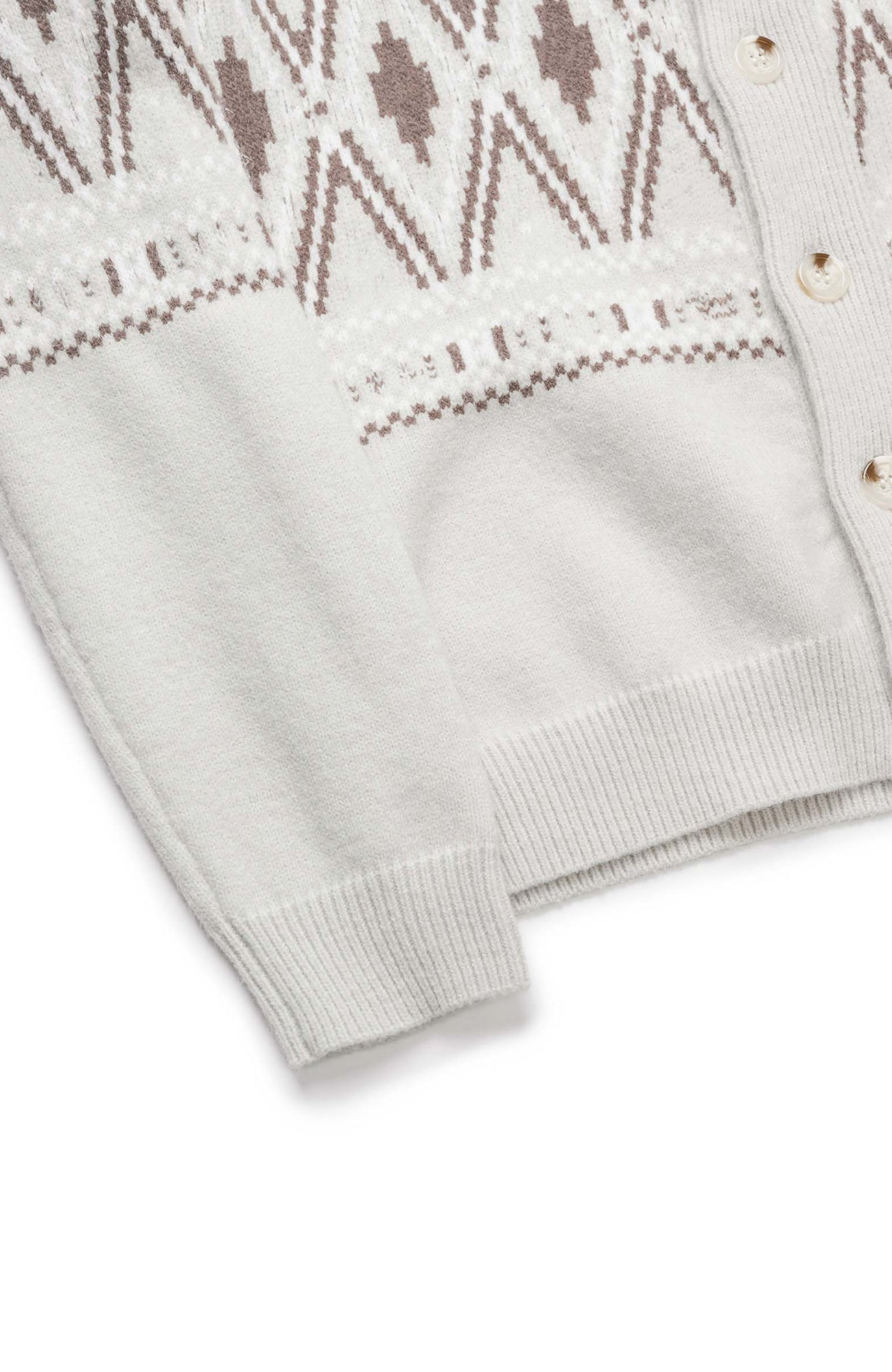 OKAYTHXBYE Fair Isle Shawl Collar Cardigan