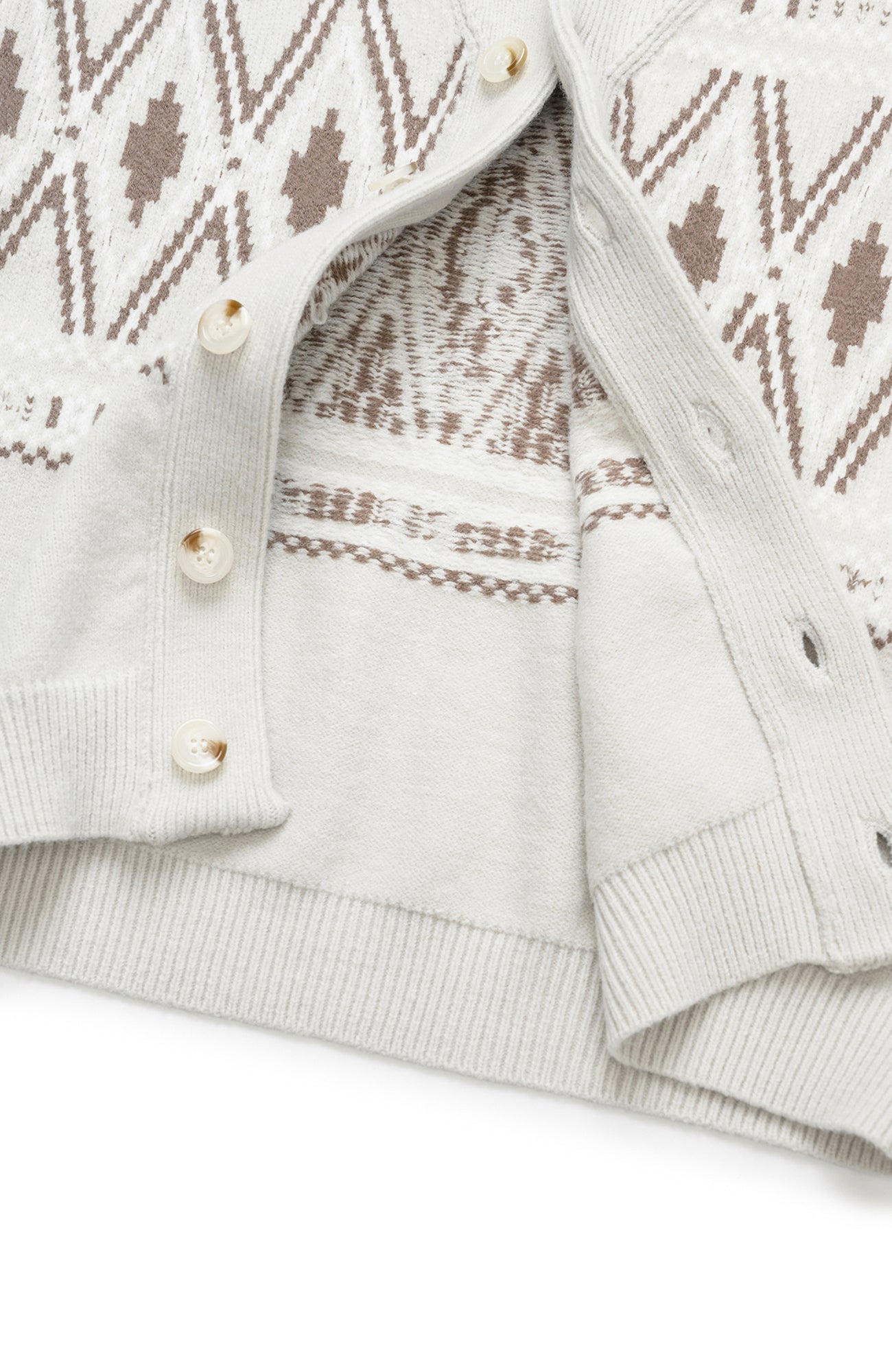 OKAYTHXBYE Fair Isle Shawl Collar Cardigan