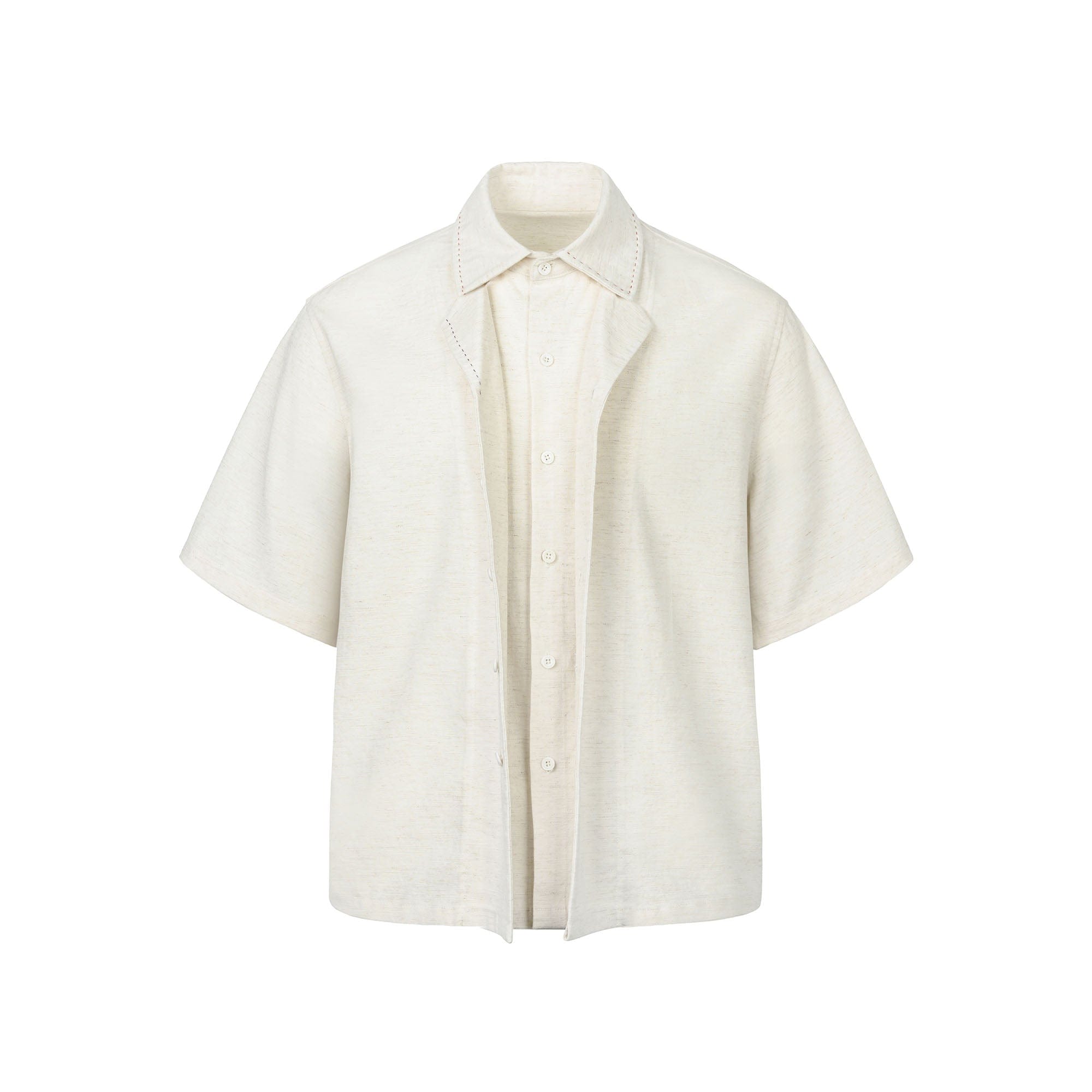 OKAYTHXBYE Faux-Layer Stitch Half Shirt, premium urban and streetwear designers apparel on PROJECTISR.com, OKAYTHXBYE