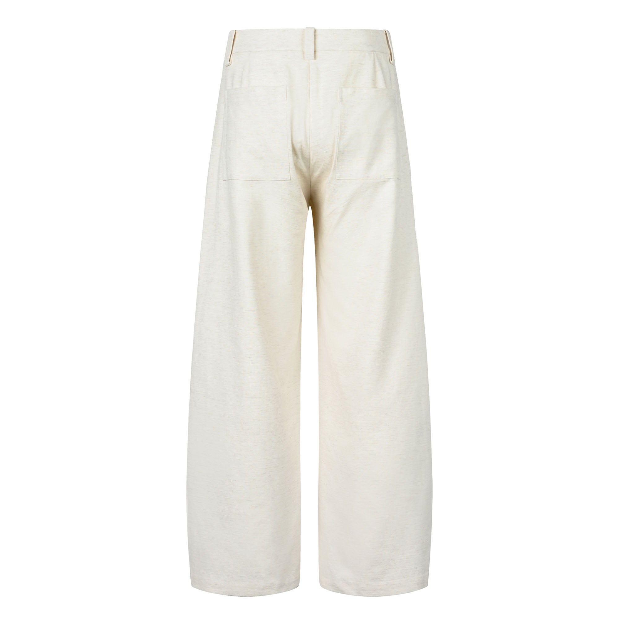 OKAYTHXBYE Pleated Linen-Blend Wide-Leg Trousers