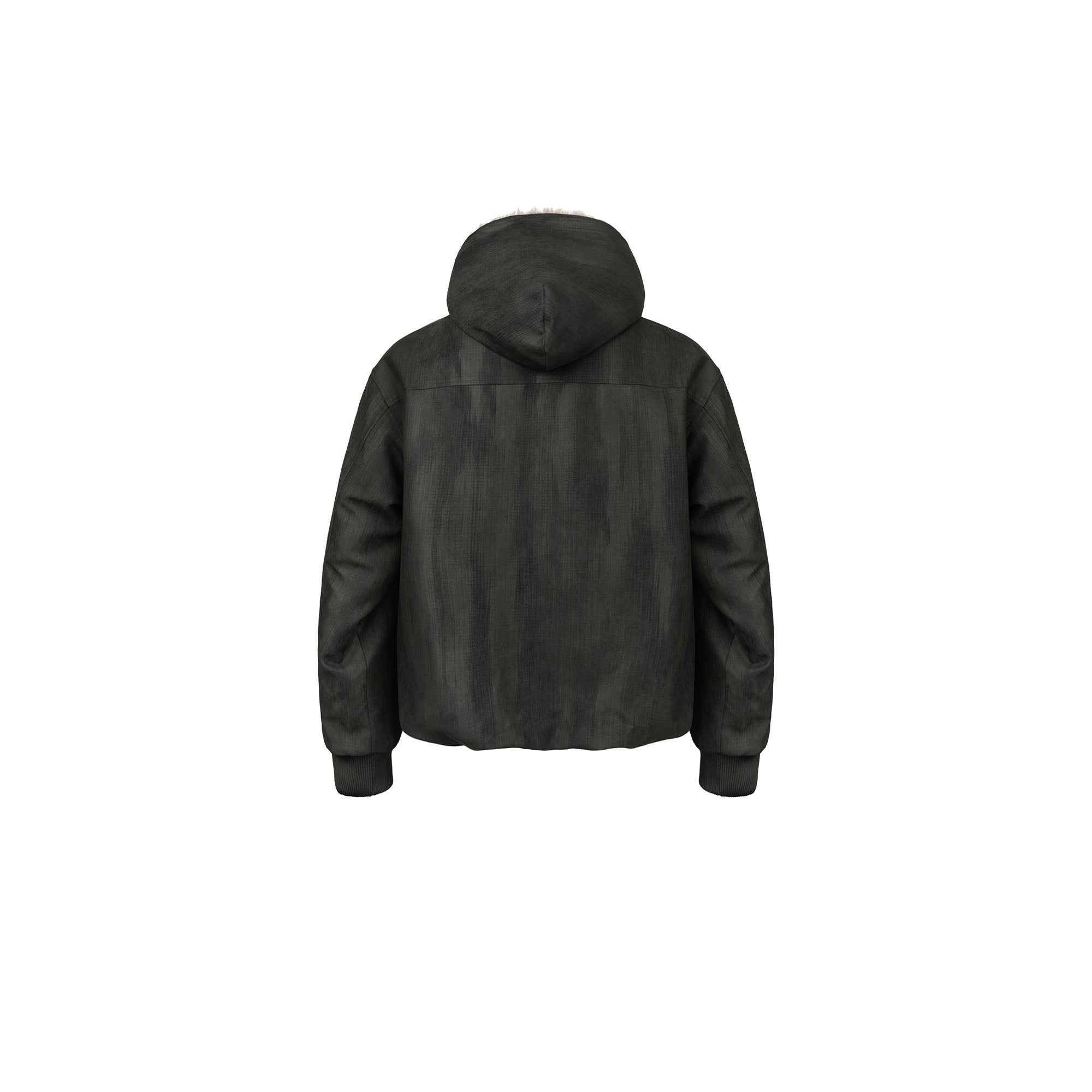 OKAYTHXBYE Faux Mink Lined Hooded Bomber Jacket