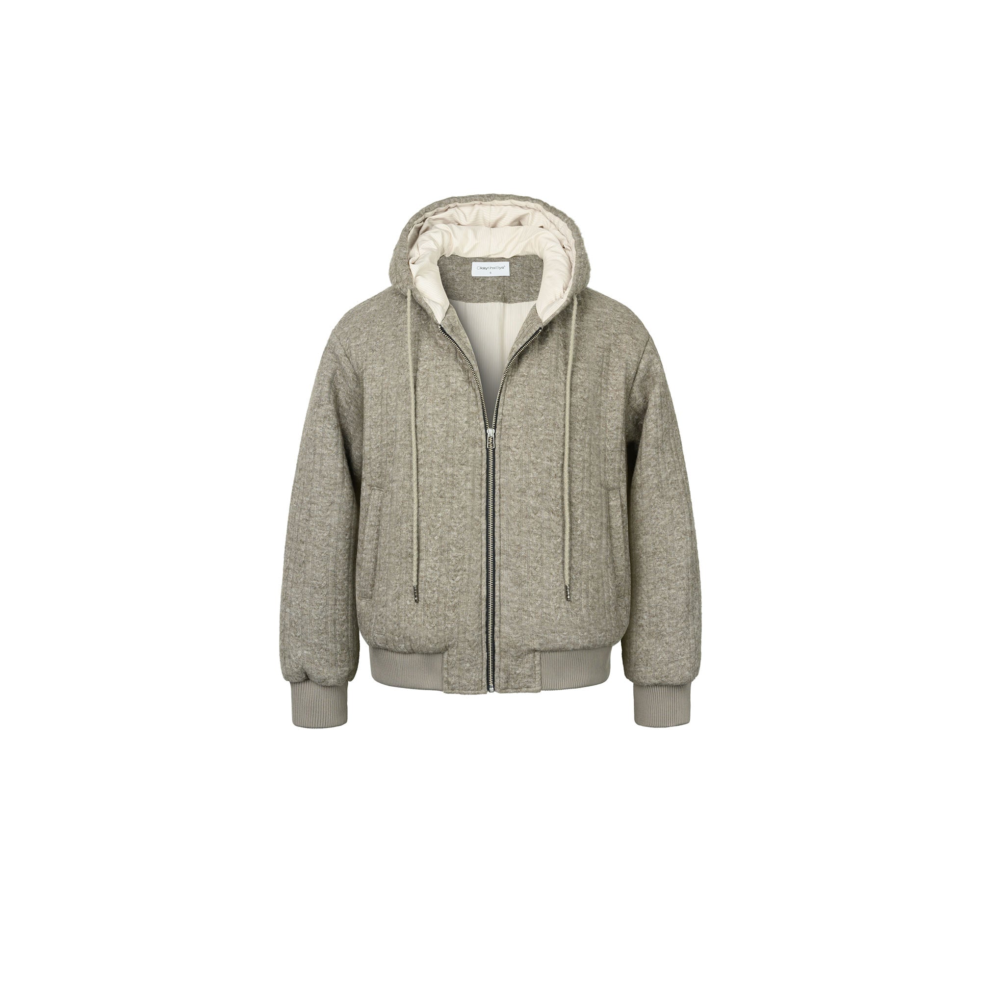 OKAYTHXBYE Wool-Filled Hooded Bomber Jacket