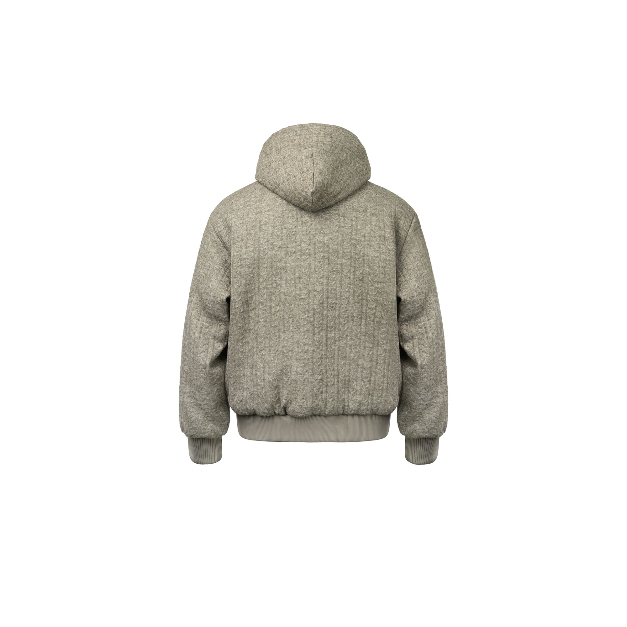 OKAYTHXBYE Wool-Filled Hooded Bomber Jacket