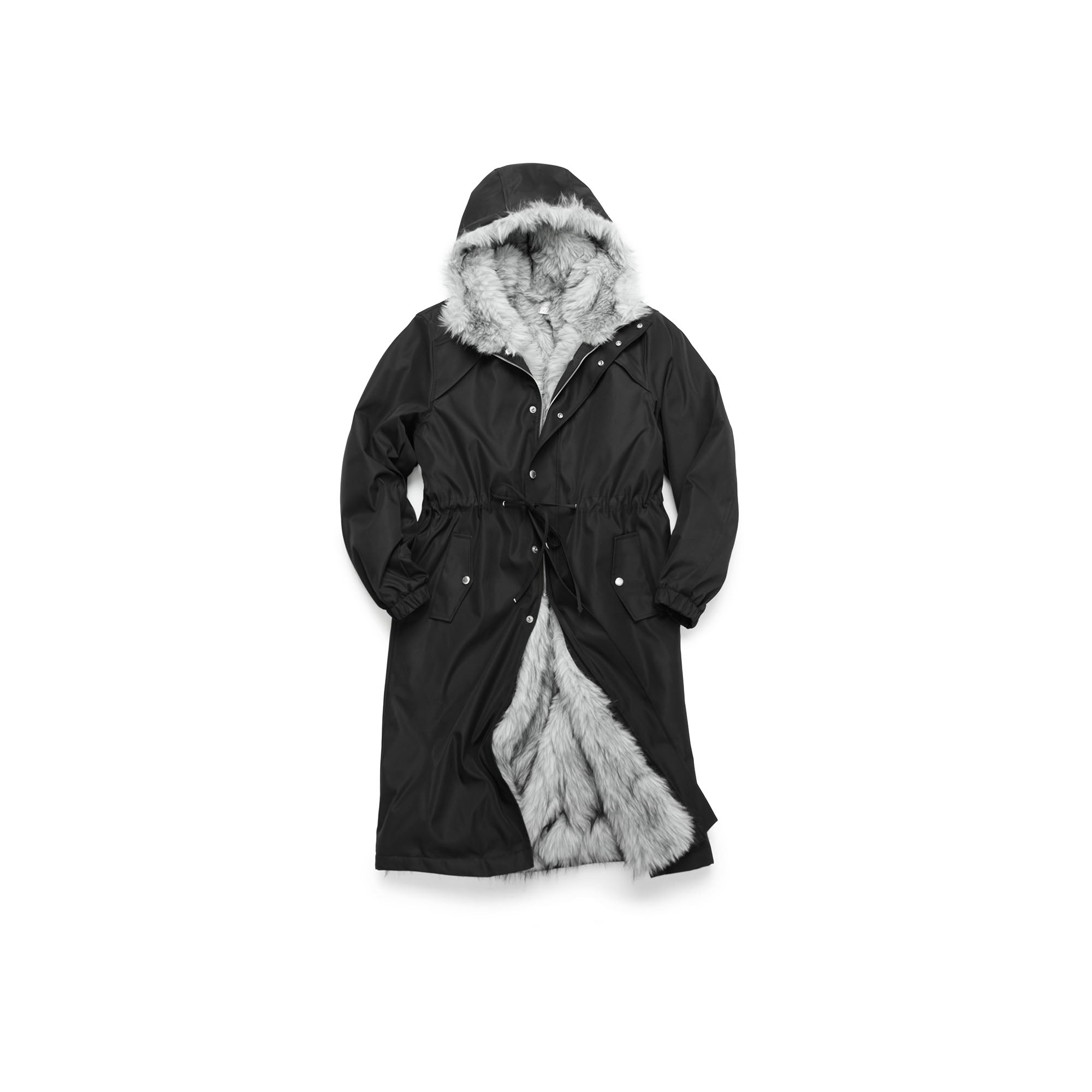 OKAYTHXBYE Faux Fur Lined Oversized Parka