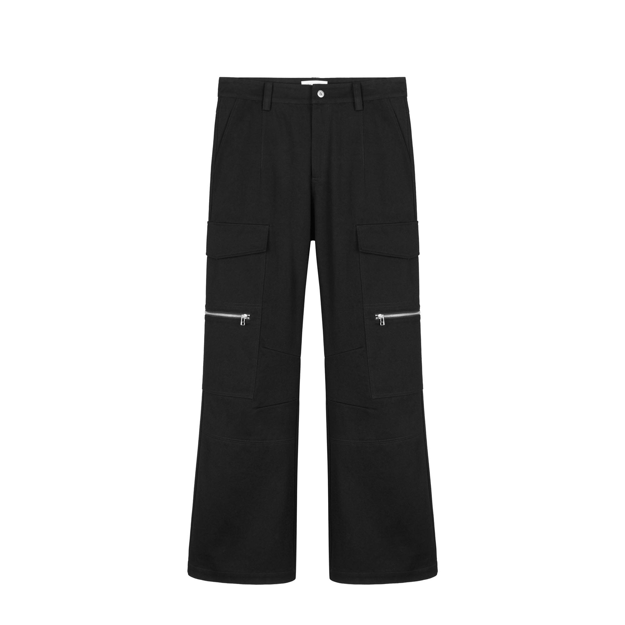 OKAYTHXBYE Muted Marble Multi-Pocket Panel Flared Cargo Pants, premium urban and streetwear designers apparel on PROJECTISR.com, OKAYTHXBYE