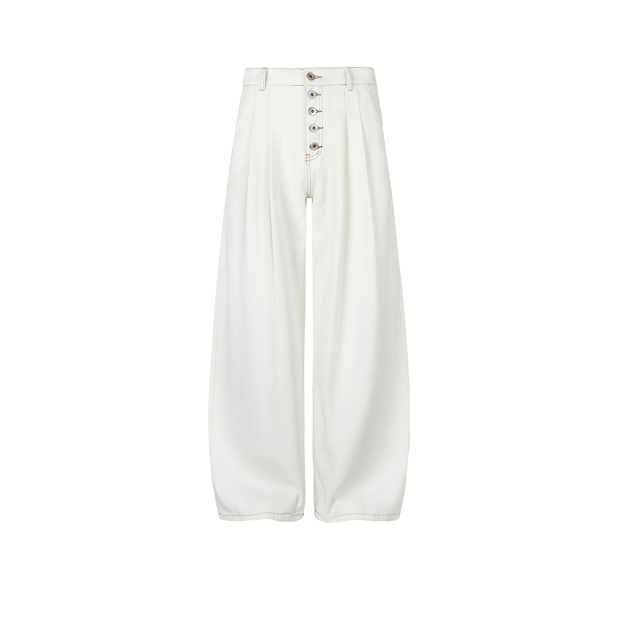 OKAYTHXBYE Classic Pleated Wide-Leg Jeans