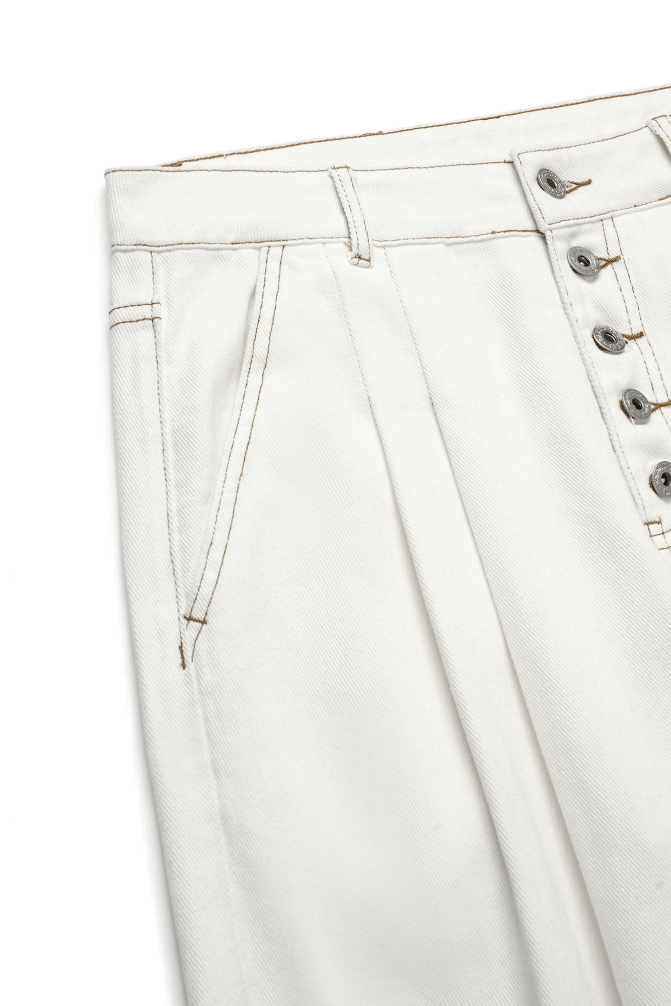 OKAYTHXBYE Classic Pleated Wide-Leg Jeans
