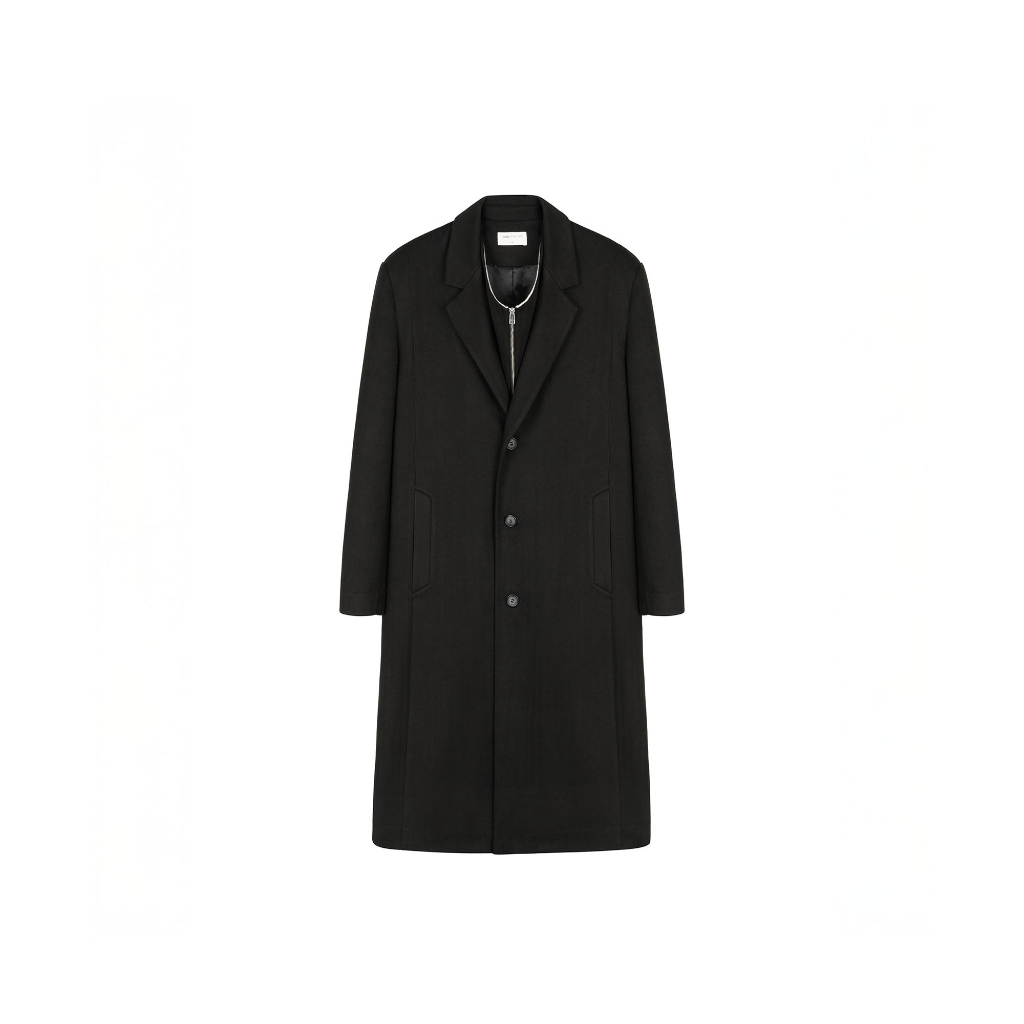 OKAYTHXBYE Convertible Jacquard Zip-Lapel Long Coat, premium urban and streetwear designers apparel on PROJECTISR.com, OKAYTHXBYE
