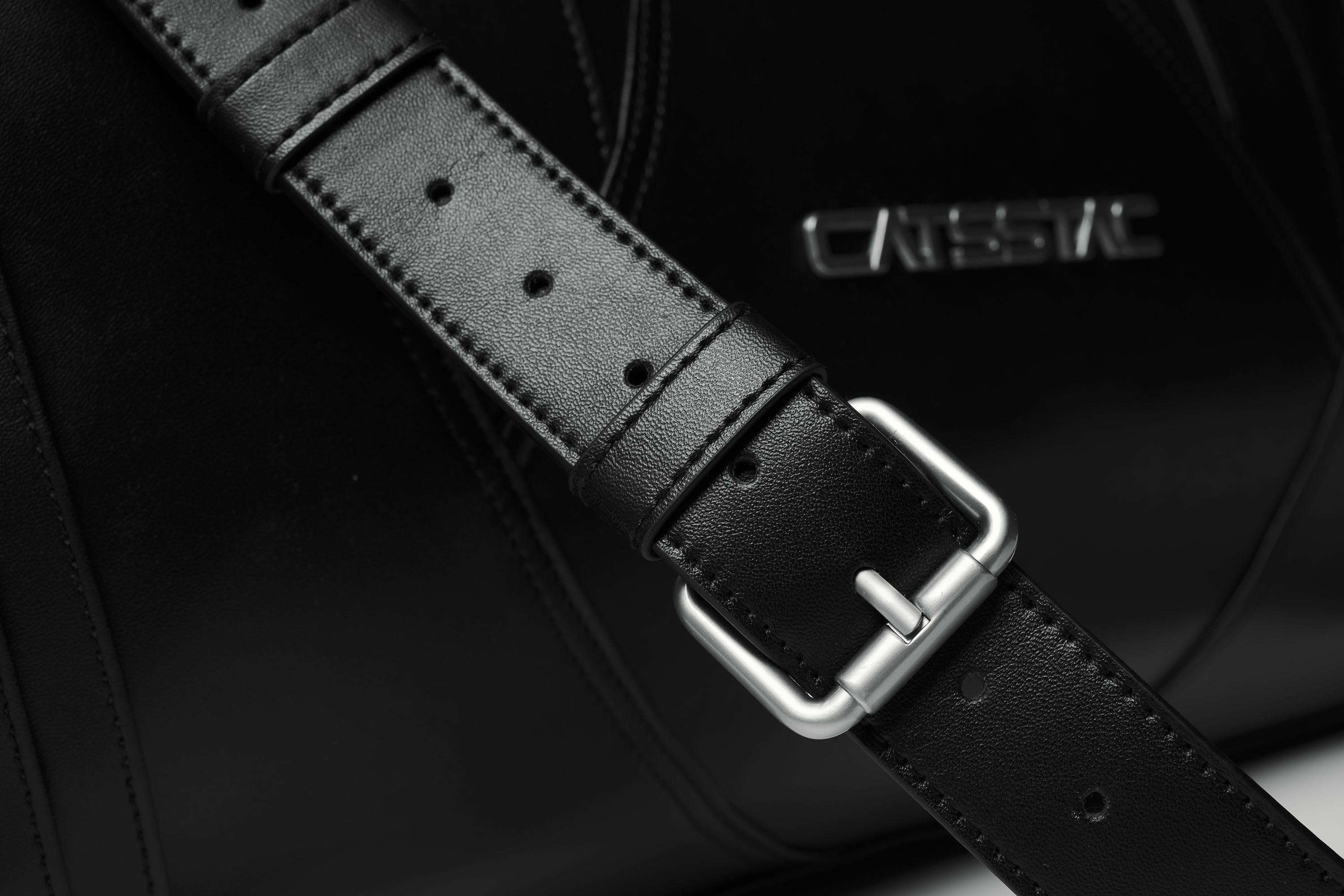 CATSSTAC Paneled Faux Leather Weekender Bag, premium urban and streetwear designers apparel on PROJECTISR.com, CATSSTAC