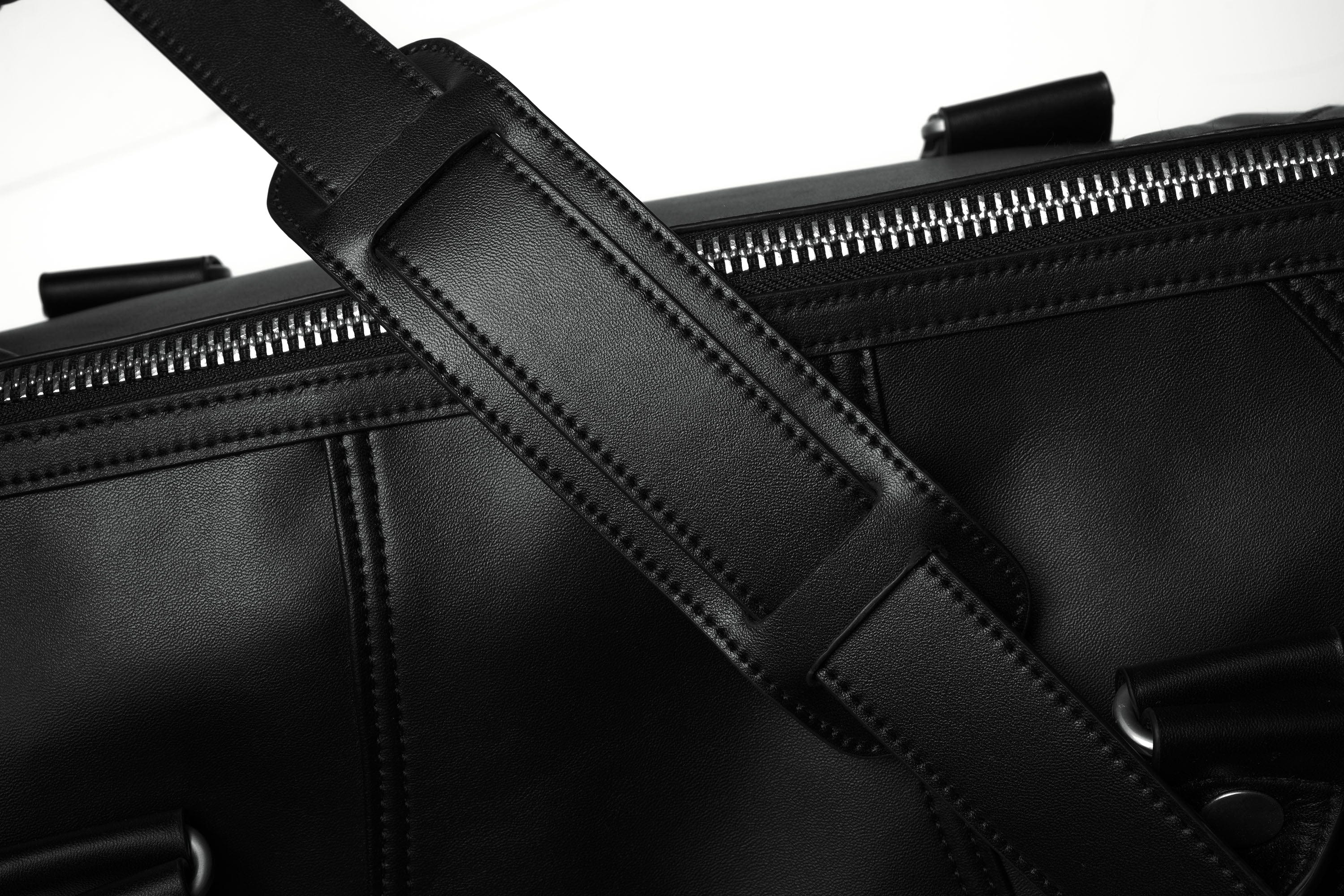 CATSSTAC Paneled Faux Leather Weekender Bag, premium urban and streetwear designers apparel on PROJECTISR.com, CATSSTAC