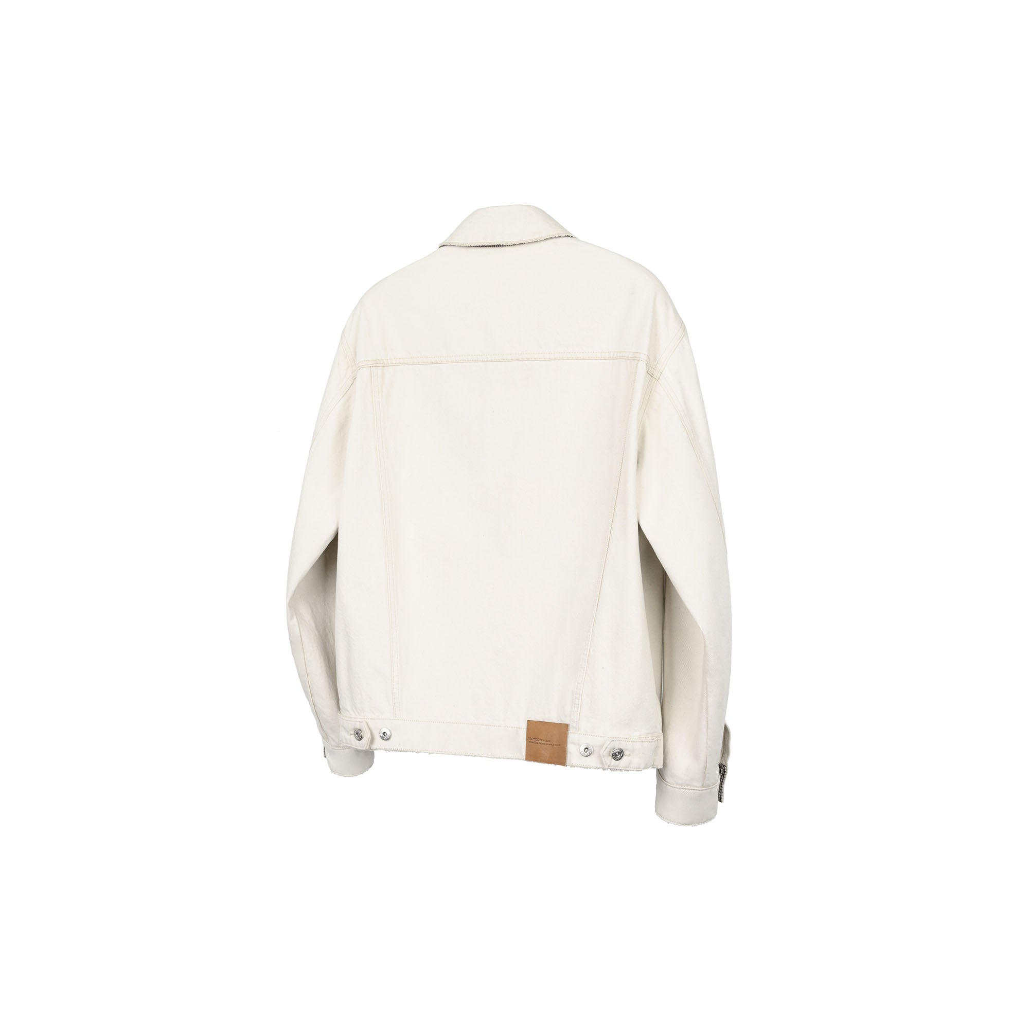 OKAYTHXBYE Distressed Houndstooth-Lined Frayed Jacket, premium urban and streetwear designers apparel on PROJECTISR.com, OKAYTHXBYE