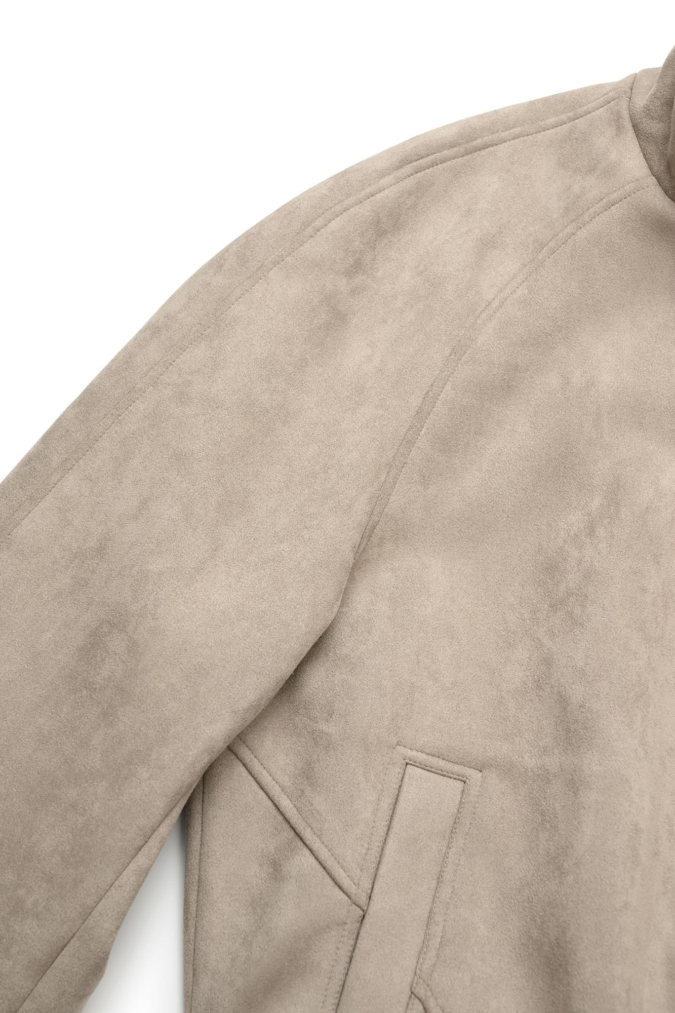 OKAYTHXBYE Contrast Collar Suede Jacket