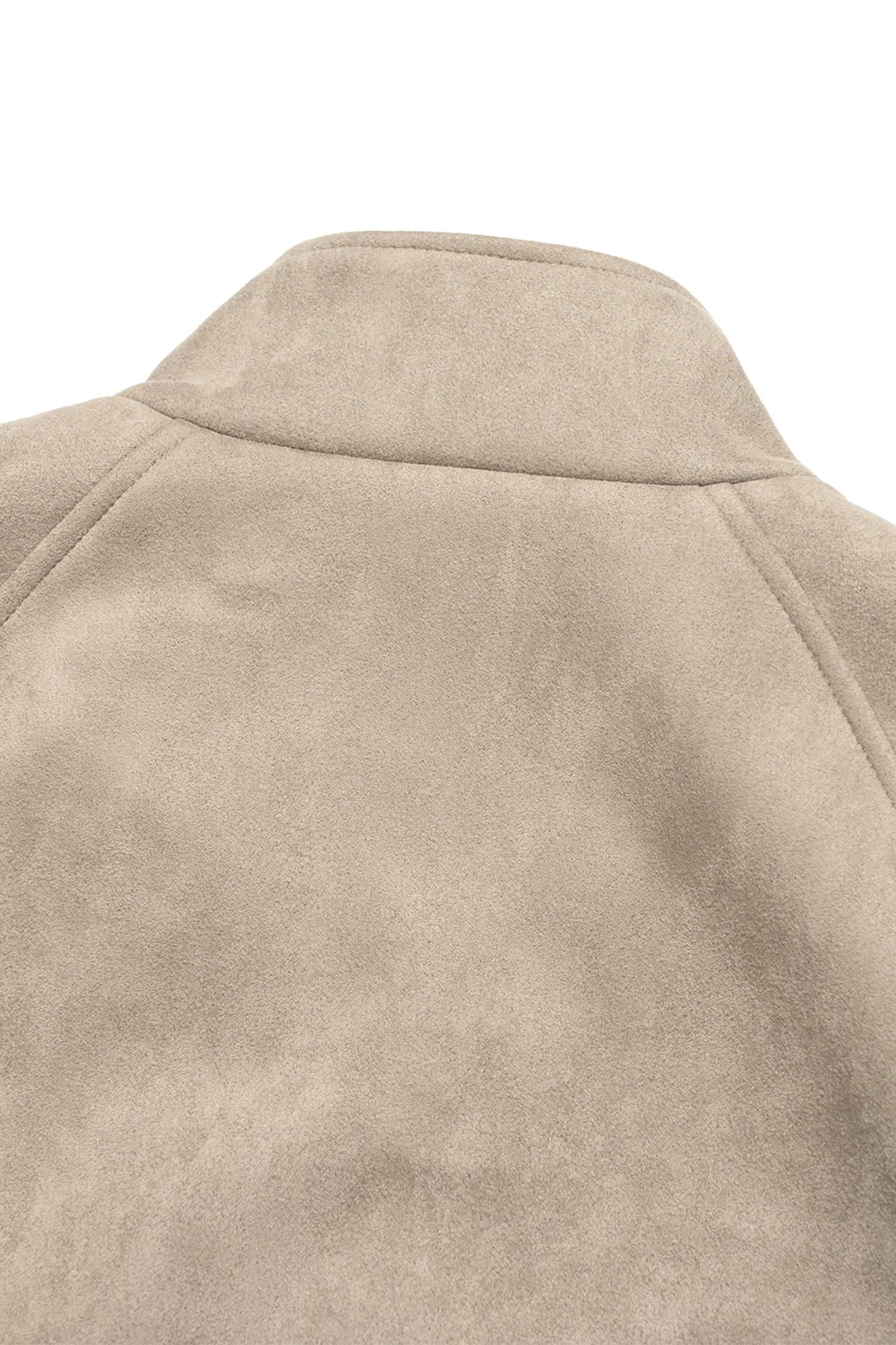 OKAYTHXBYE Contrast Collar Suede Jacket