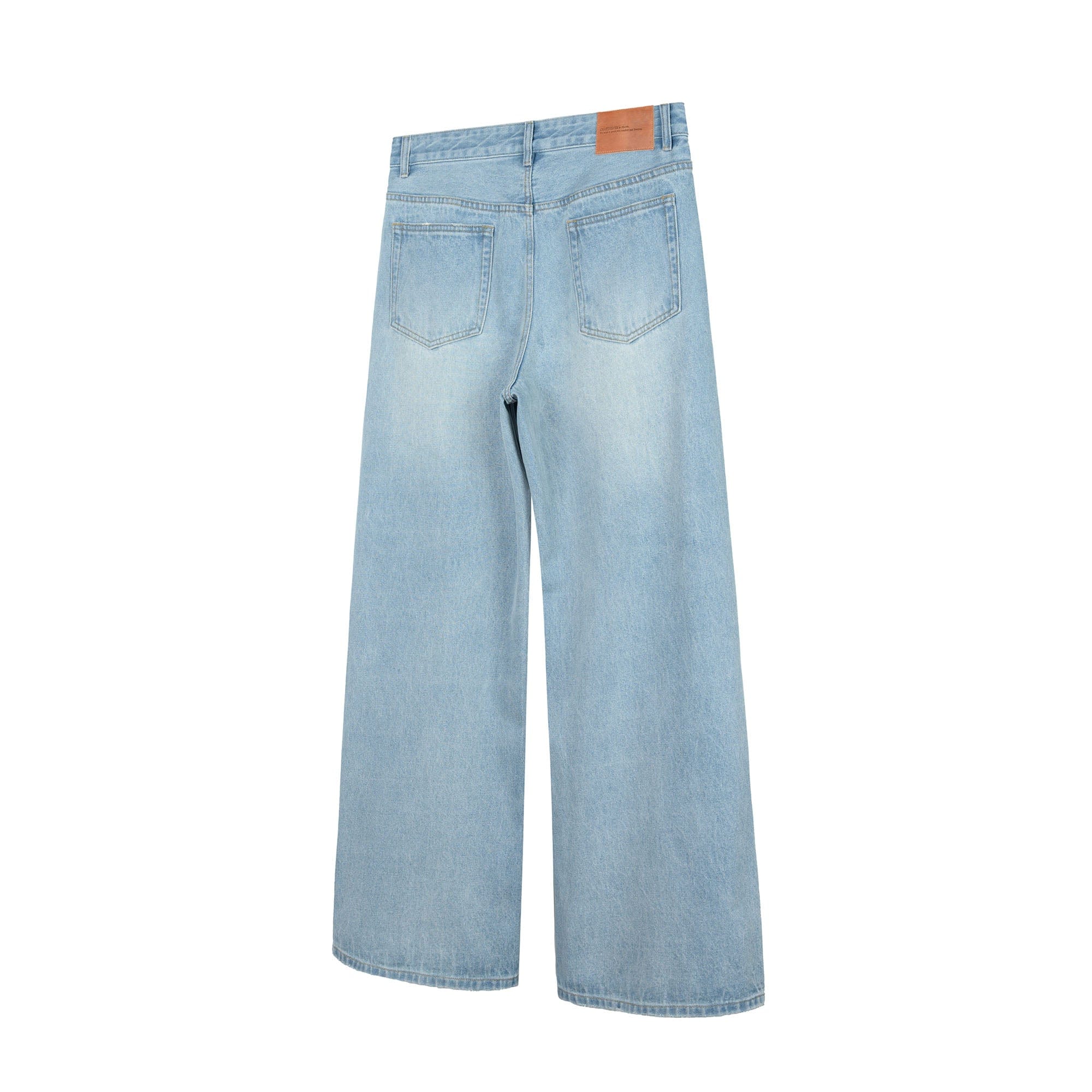 OKAYTHXBYE Minimalist Washed Wide-Leg Jeans