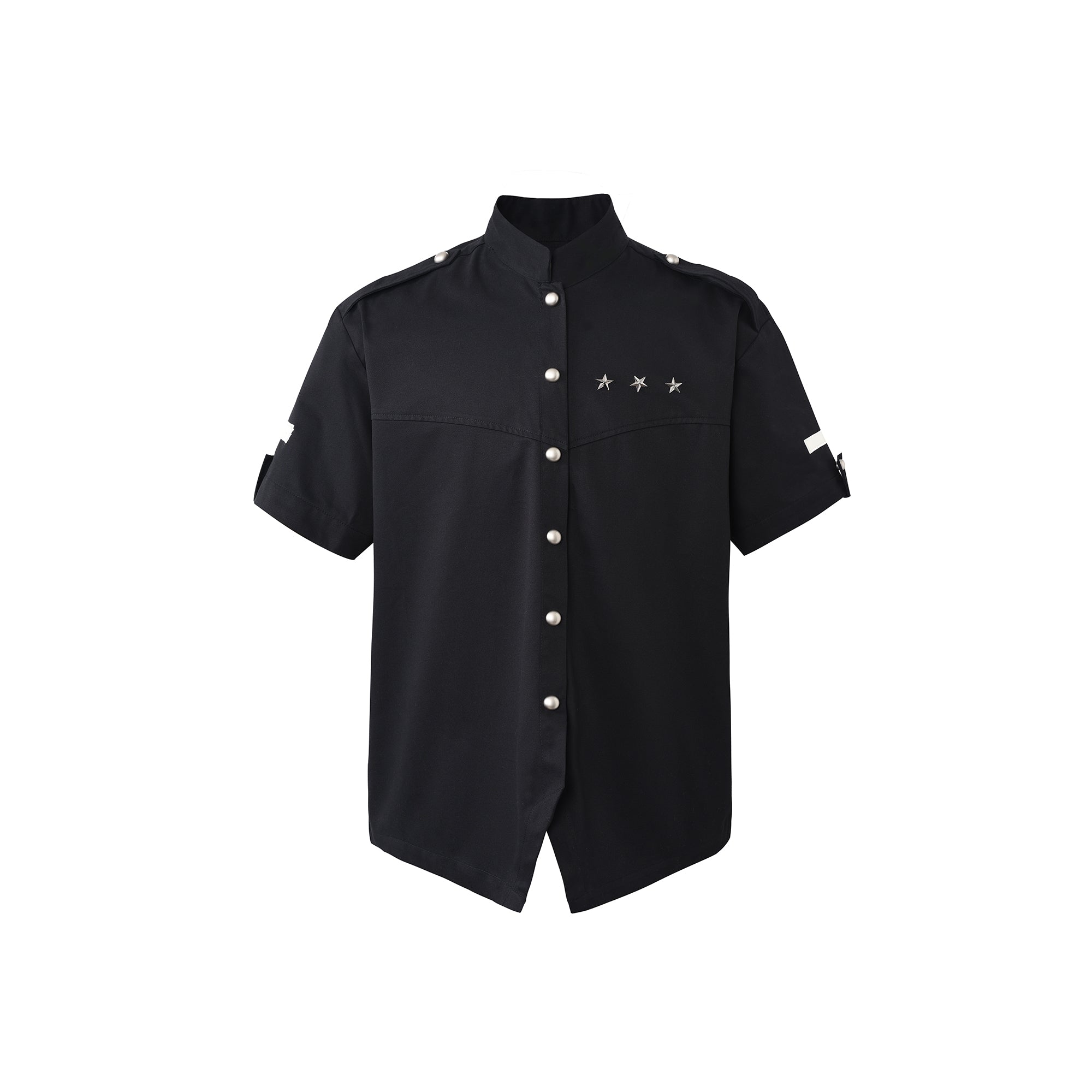 DREAM BAND Stand Collar Star Embroidery Half Shirt