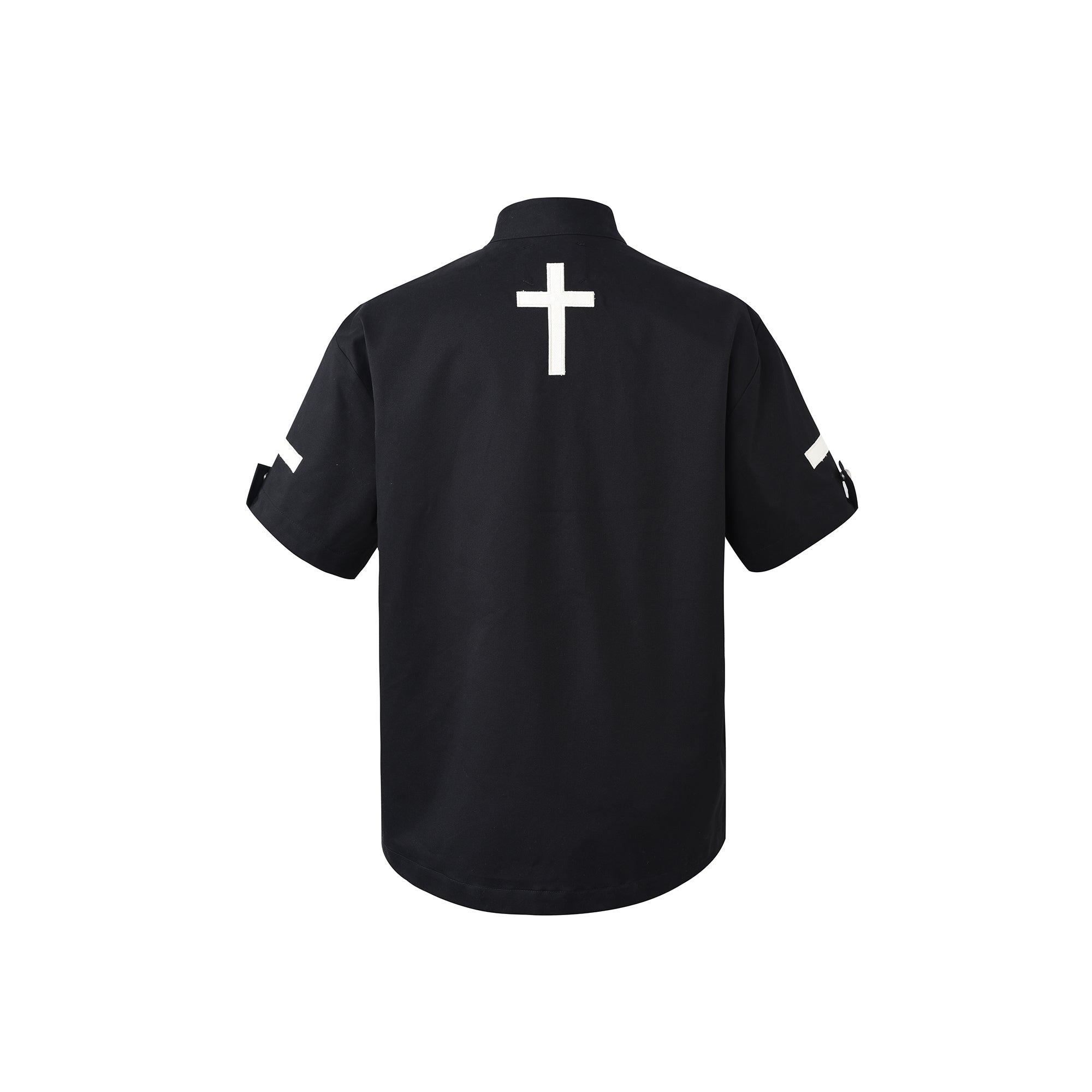 DREAM BAND Stand Collar Star Embroidery Half Shirt