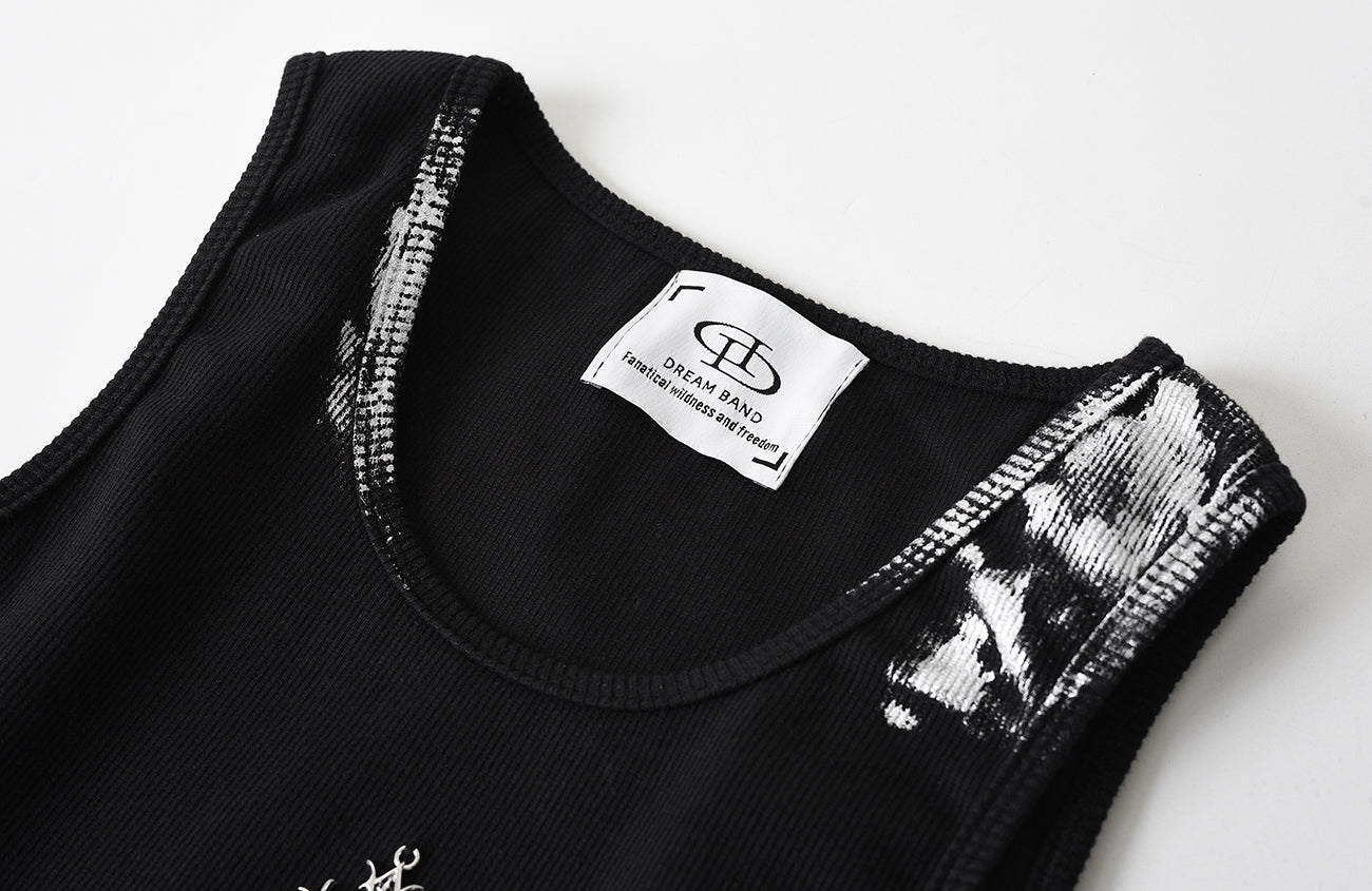DREAM BAND Distressed Cross Tank Top