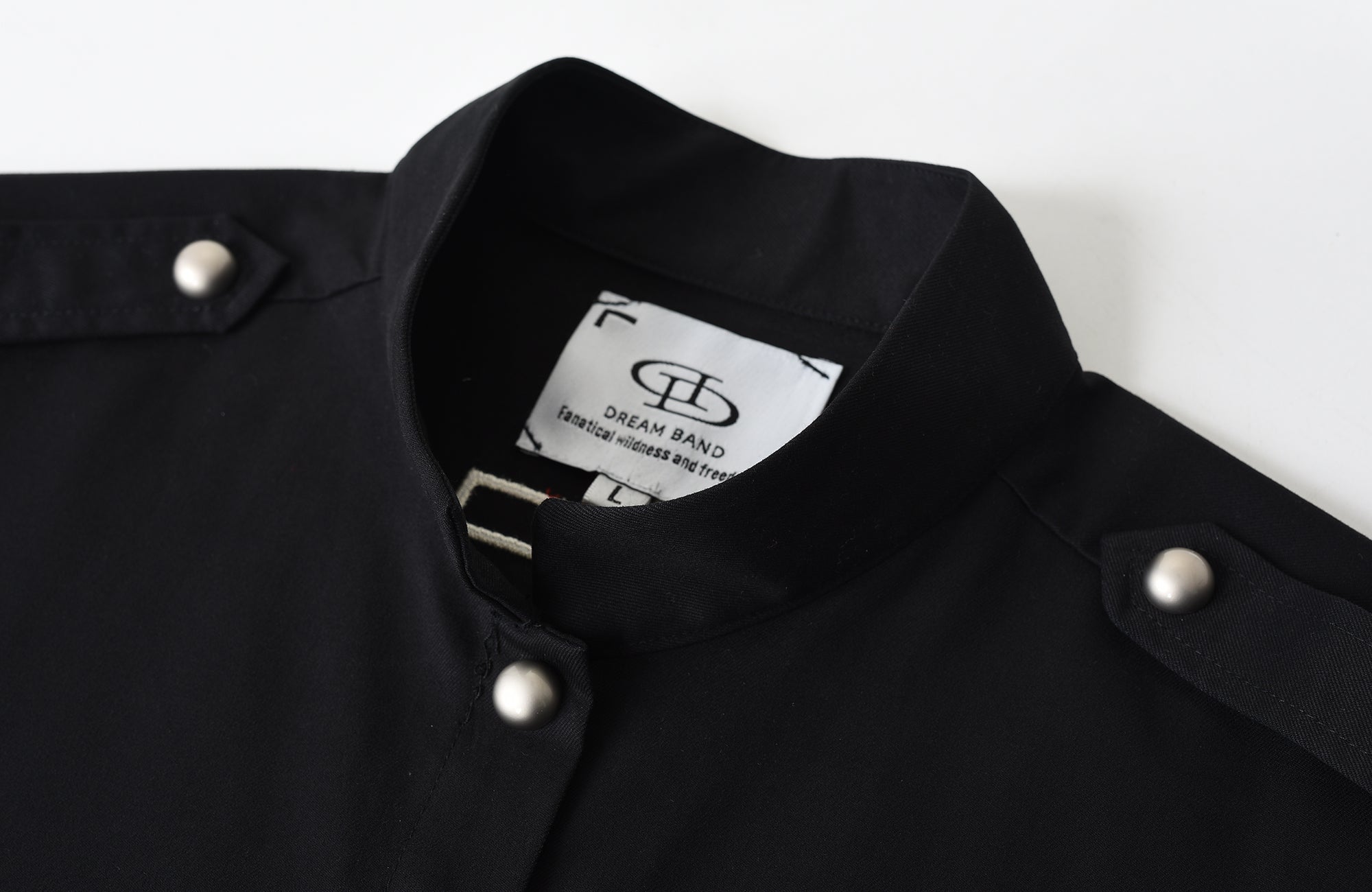 DREAM BAND Stand Collar Star Embroidery Half Shirt