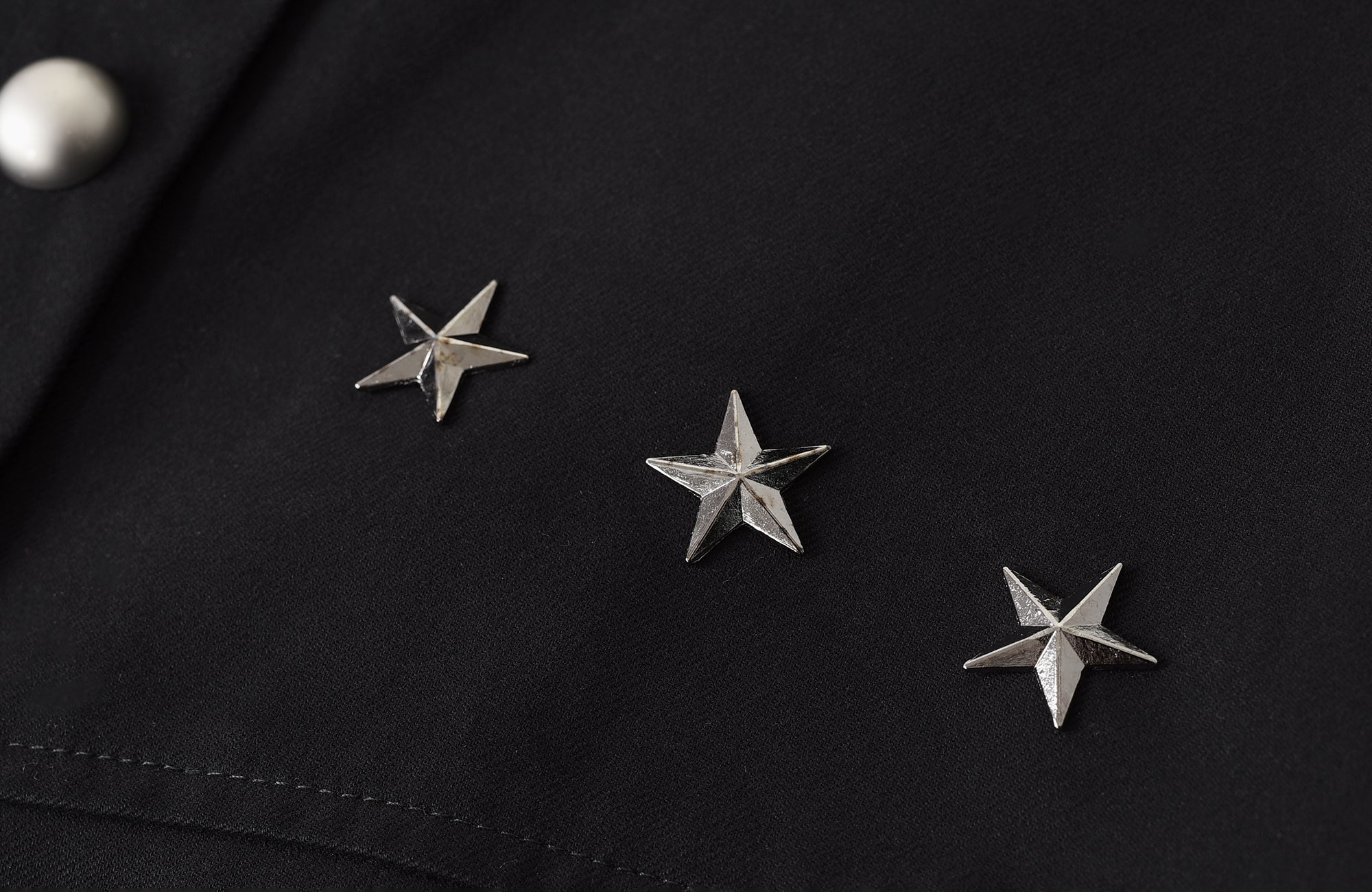 DREAM BAND Stand Collar Star Embroidery Half Shirt