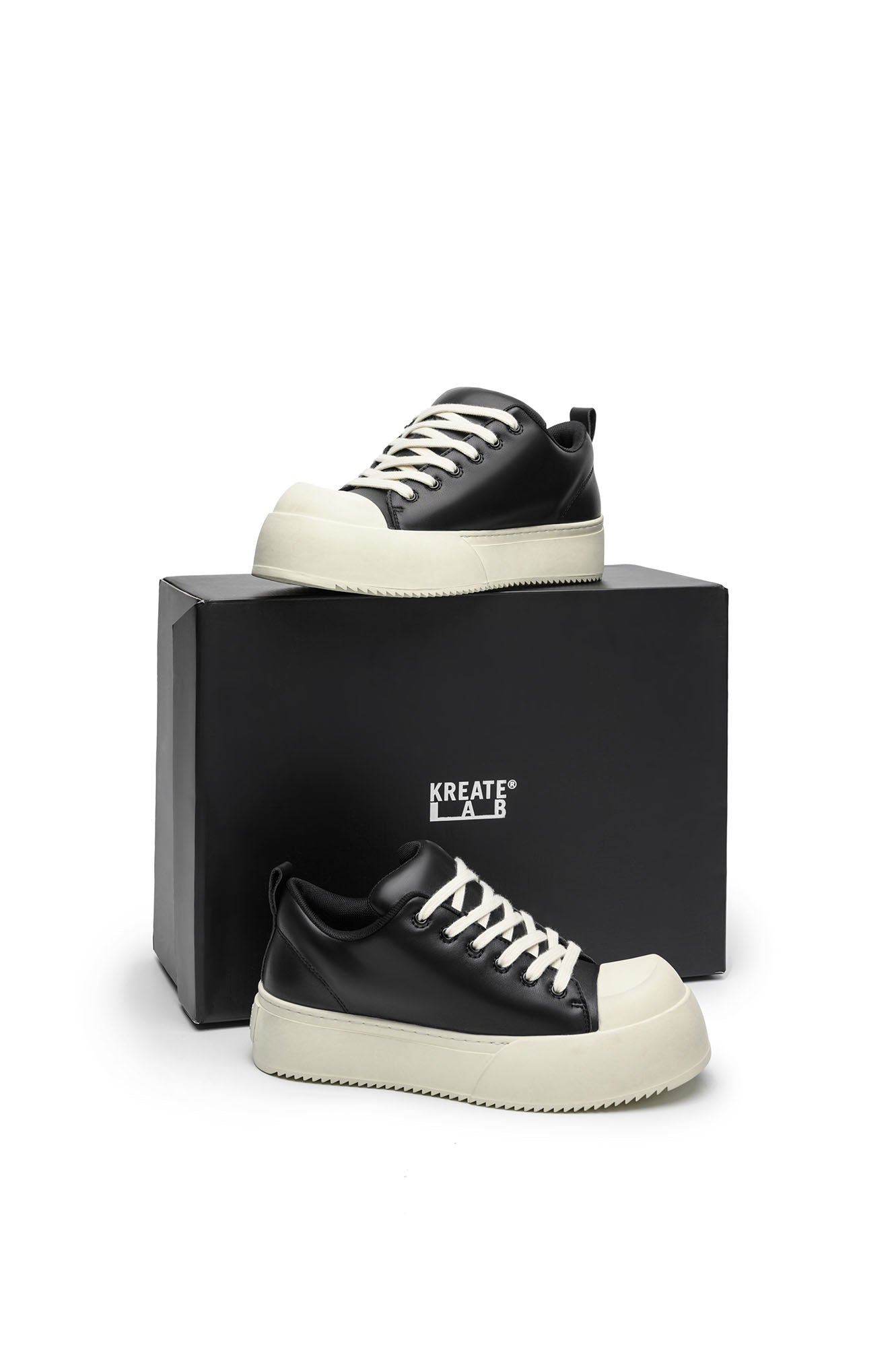 KREATE Rubber-Toe Jumbo Leather Sneaker